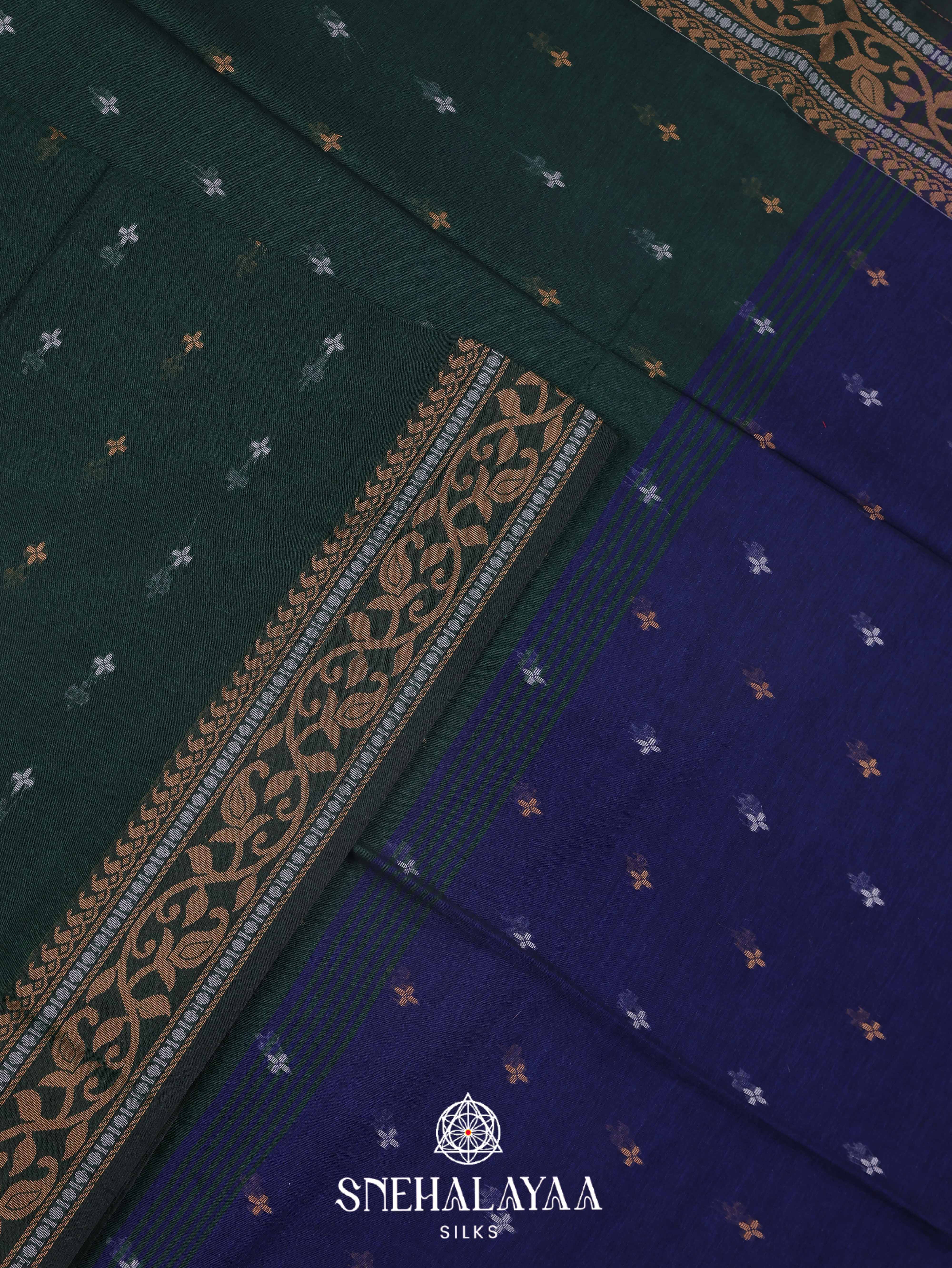 Green Khadi Cotton Saree