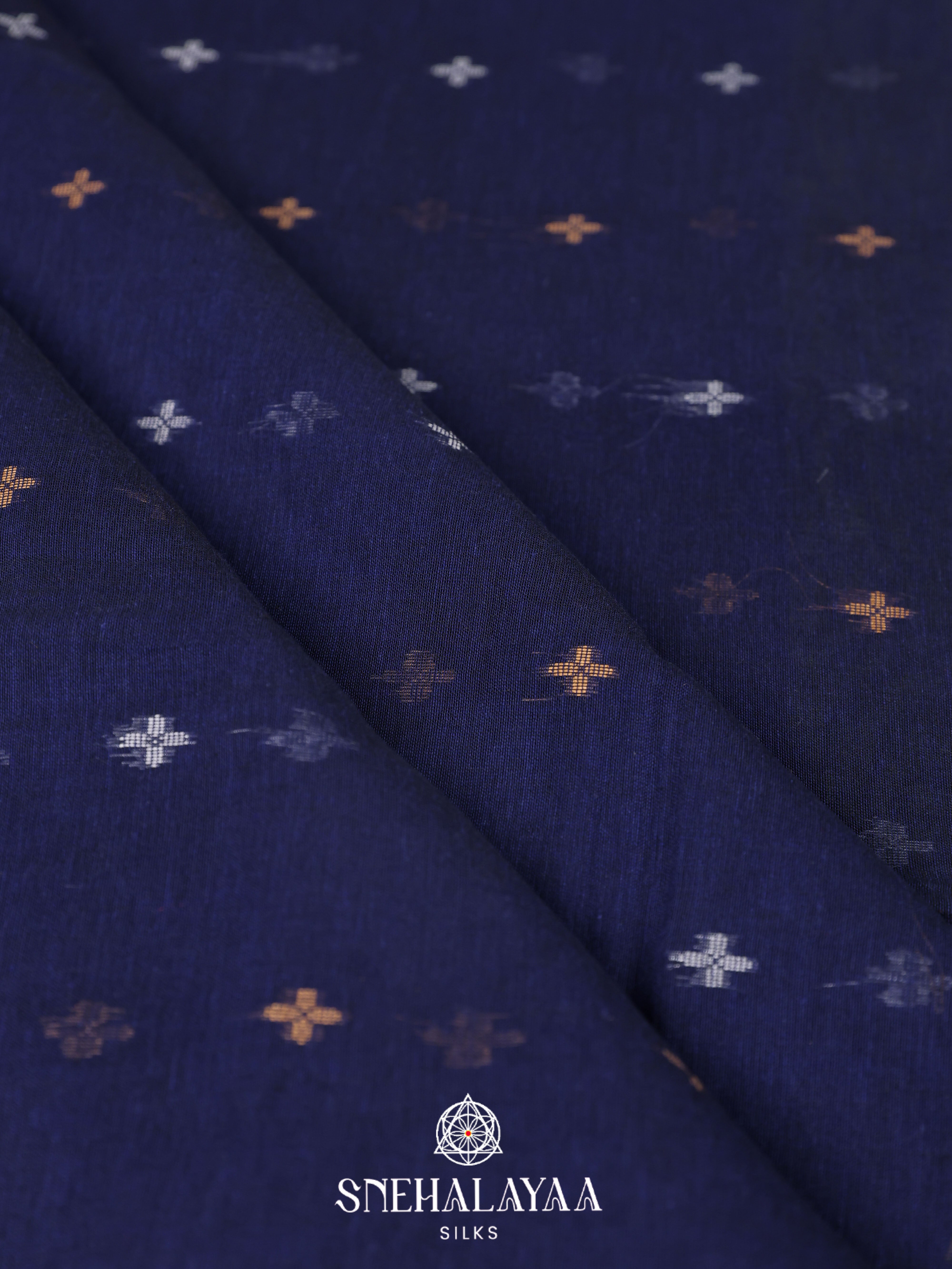 Blue Khadi Cotton Saree