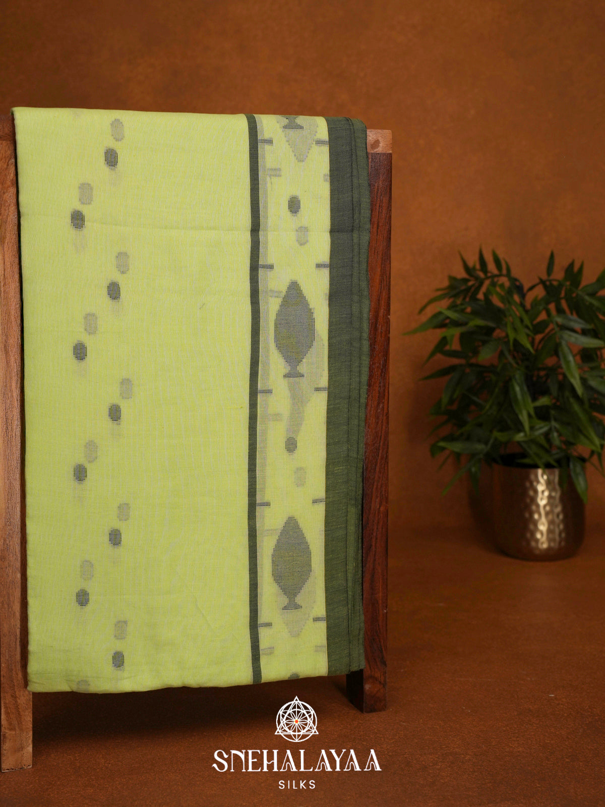 Pista Green Khadi Cotton Saree