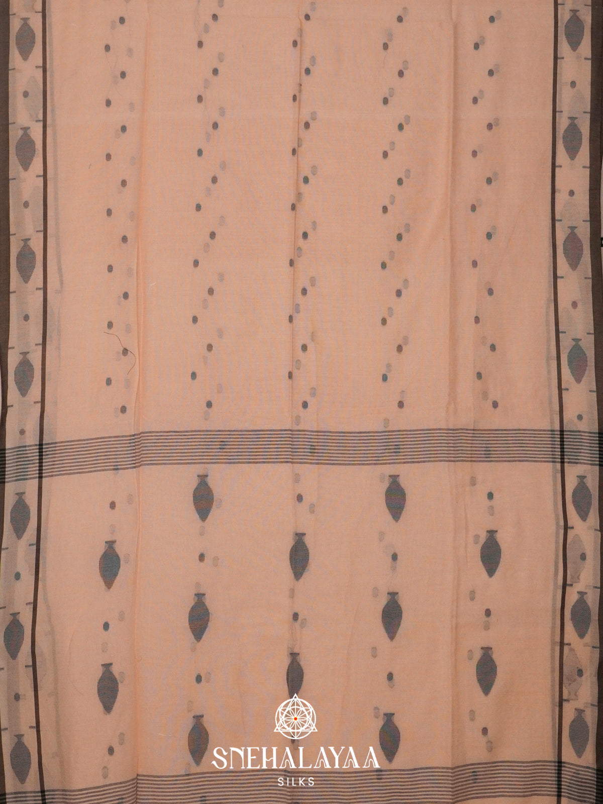 Cream Khadi Cotton Saree