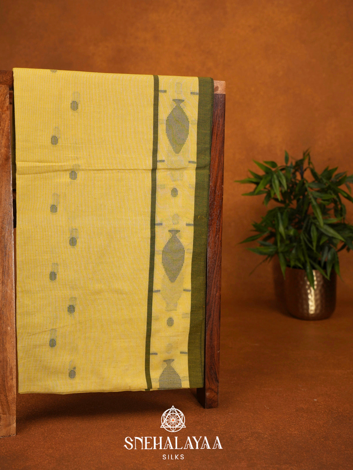 Yellow Khadi Cotton Saree