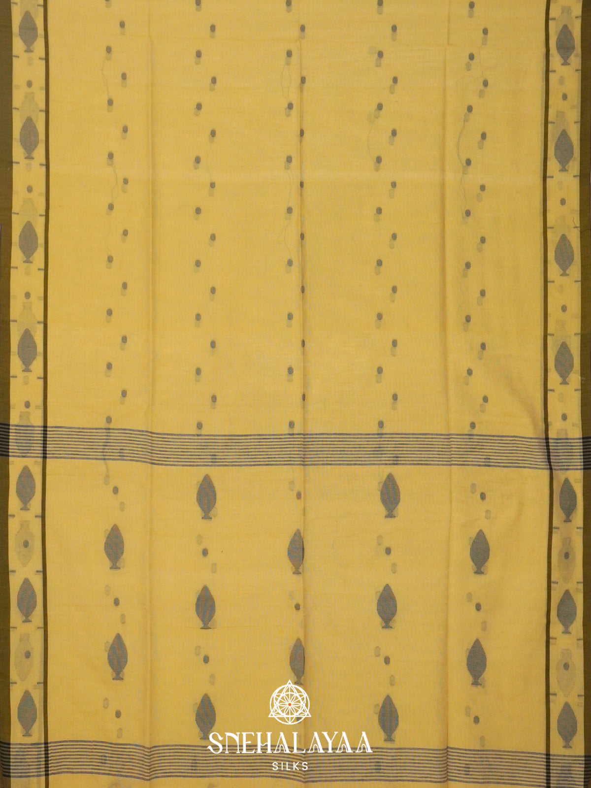 Yellow Khadi Cotton Saree