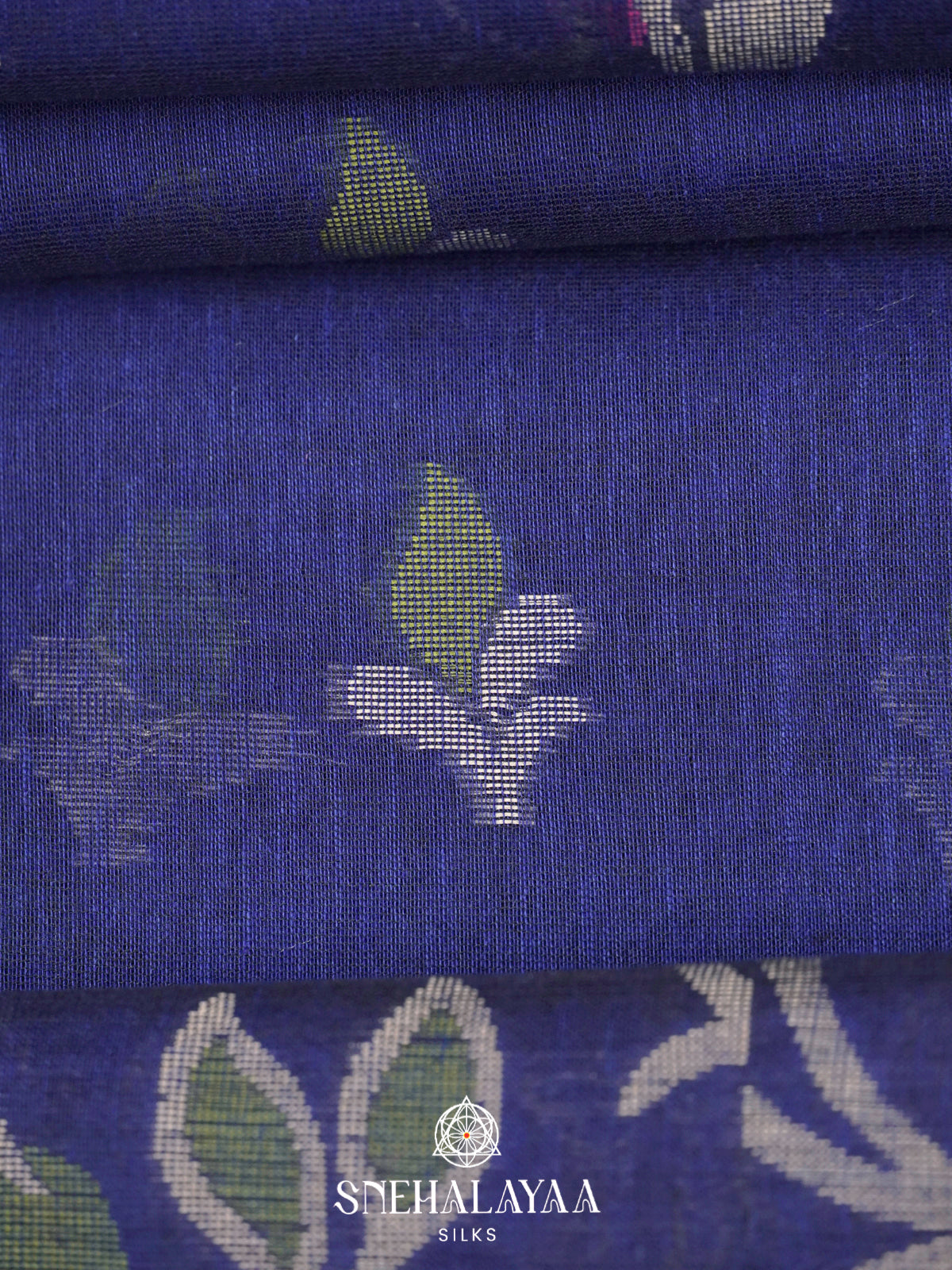 Navy Blue Khadi Cotton Saree