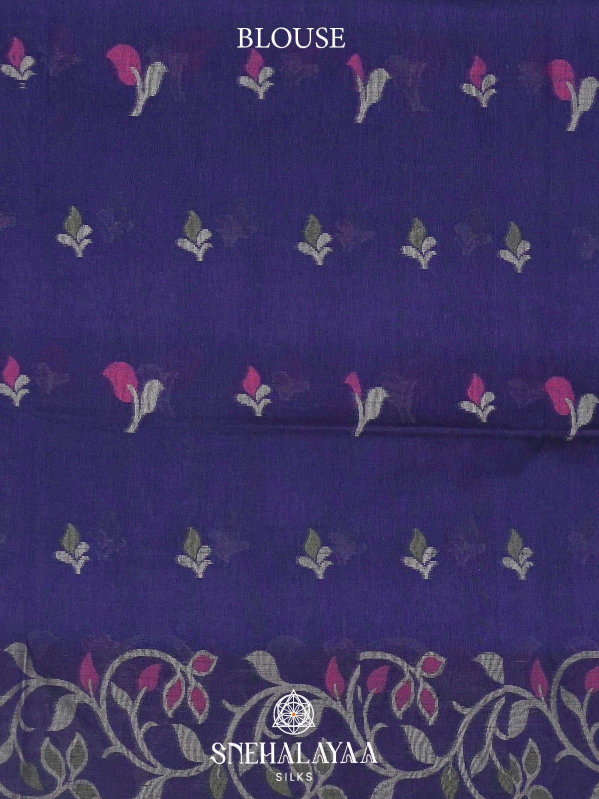 Navy Blue Khadi Cotton Saree