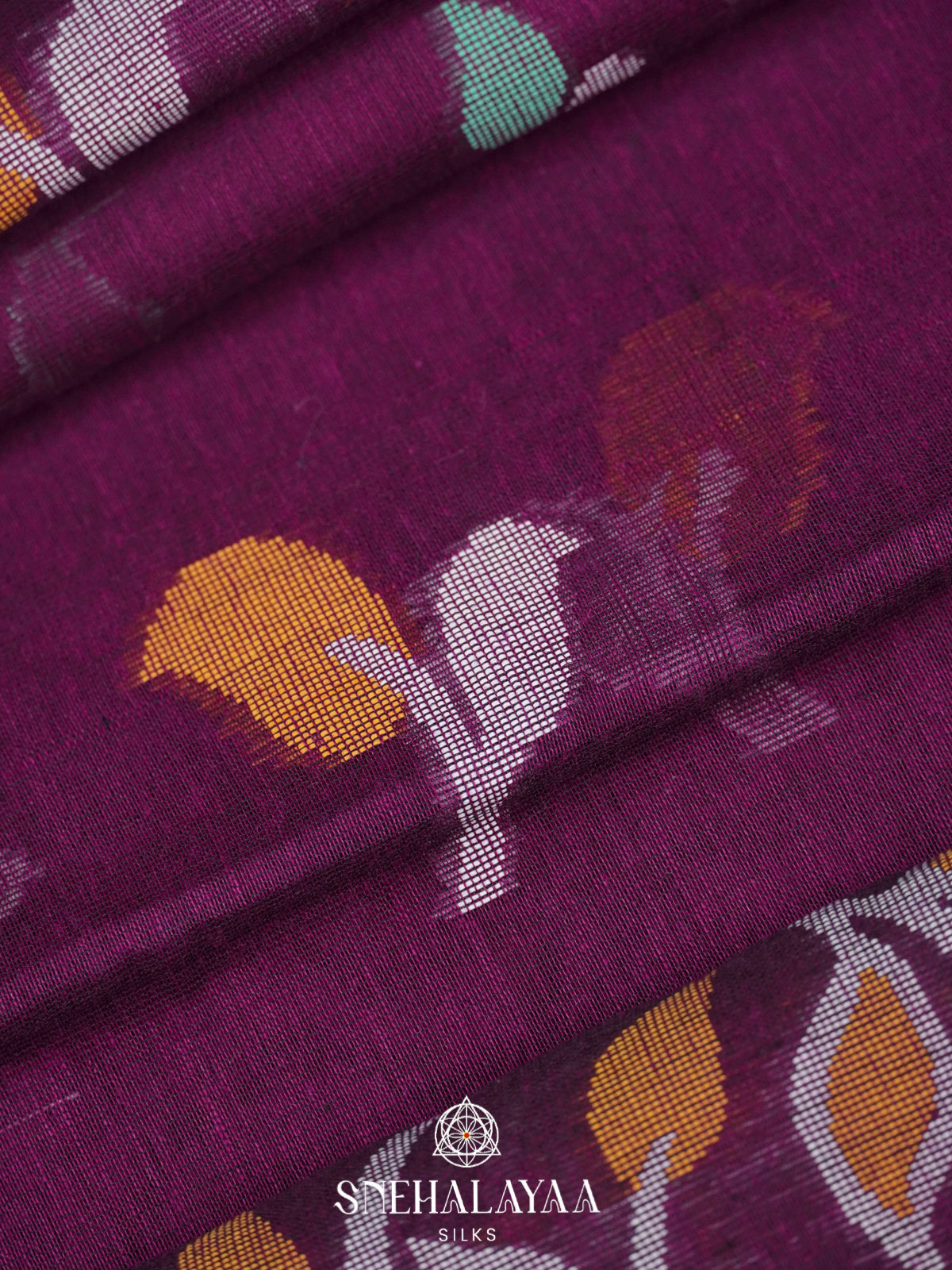 Magenta Khadi Cotton Saree