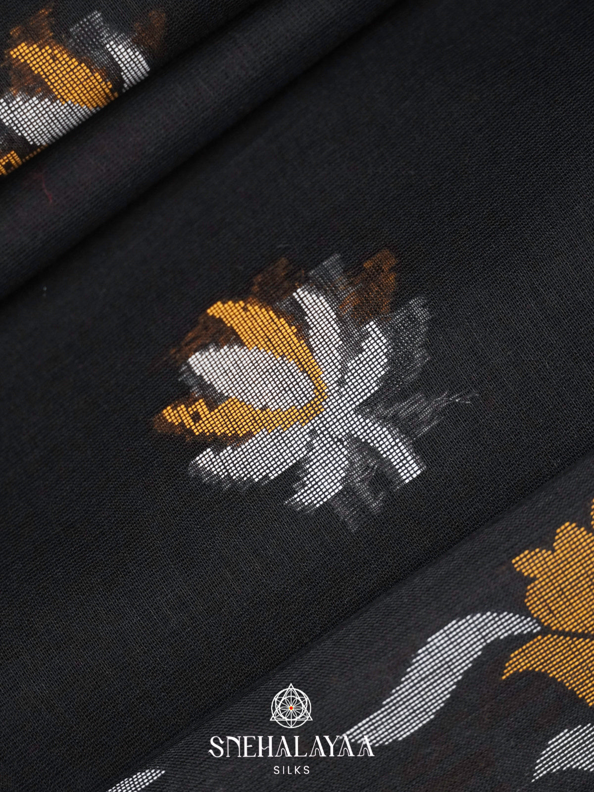 Black Khadi Cotton Saree