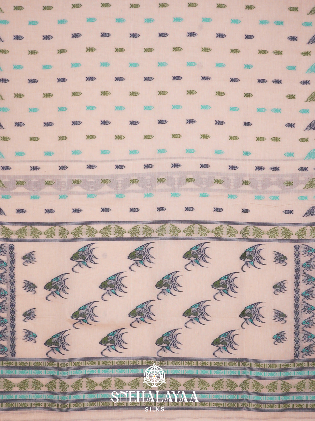 Off White  Bengal Cotton Saree