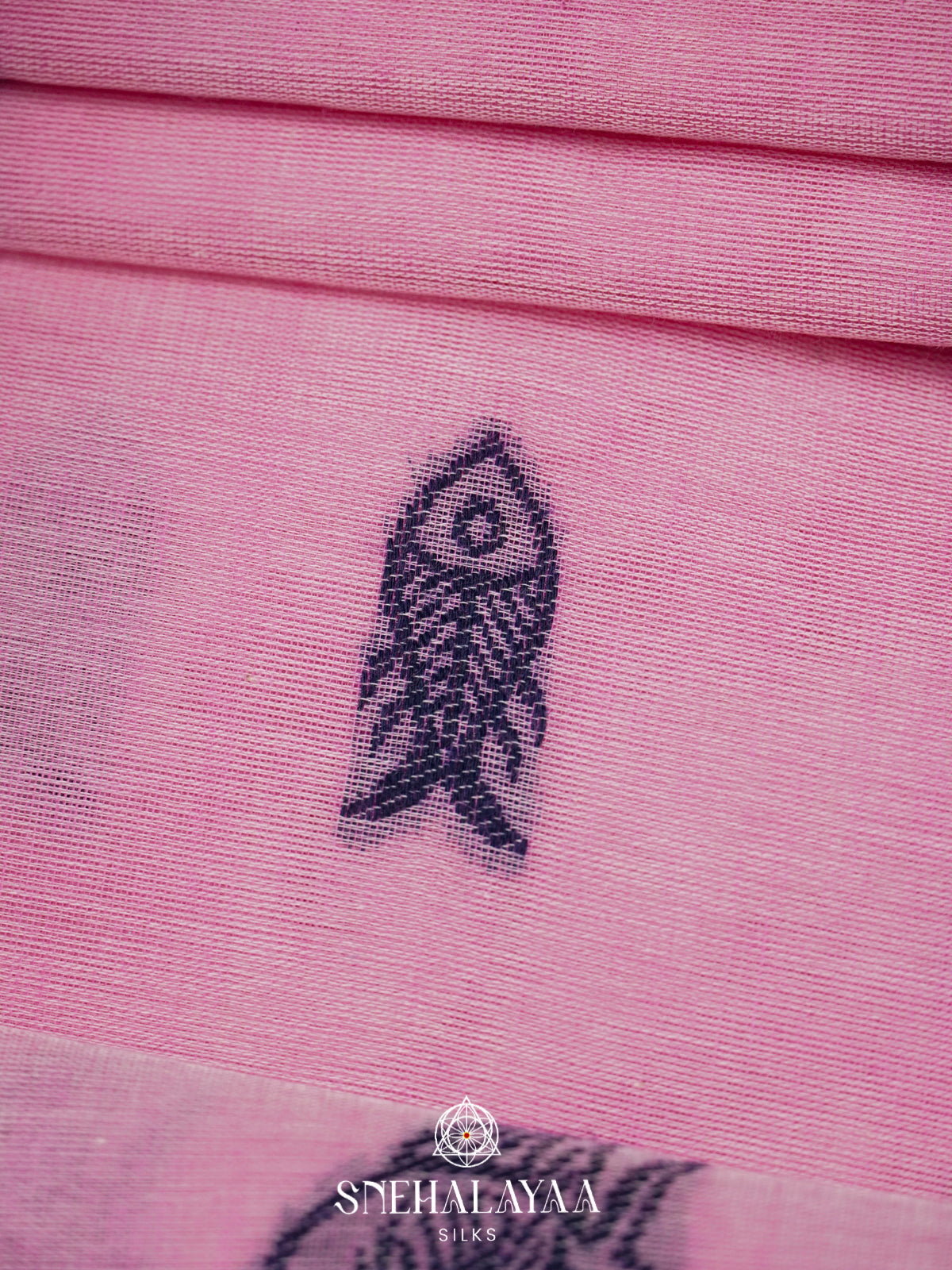Pink  Bengal Cotton Saree