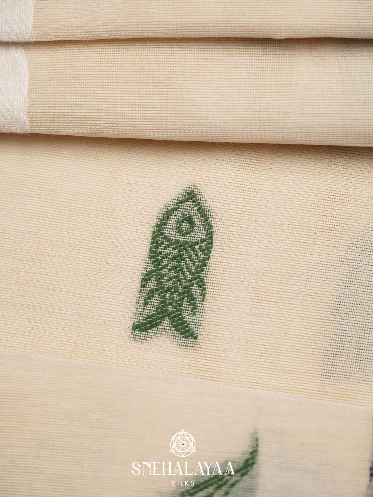 Cream  Bengal Cotton Saree