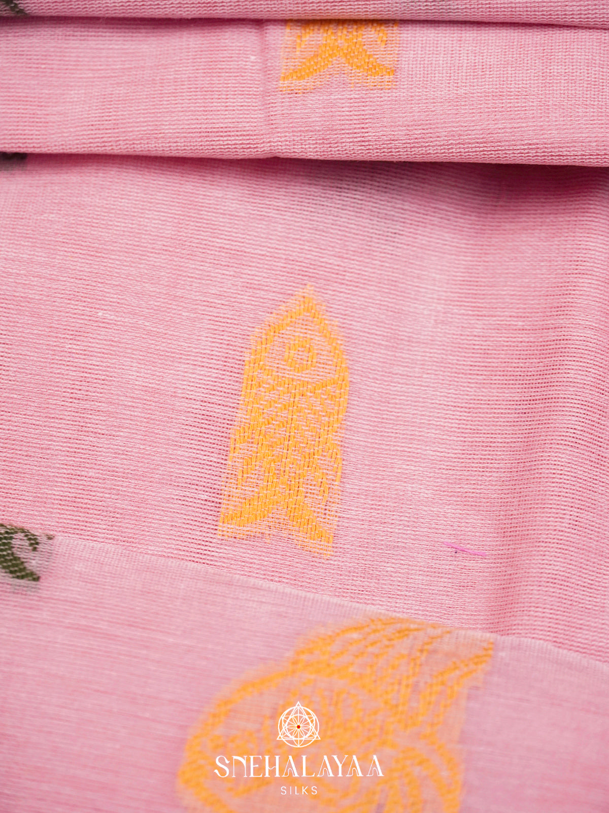 Pink  Bengal Cotton Saree