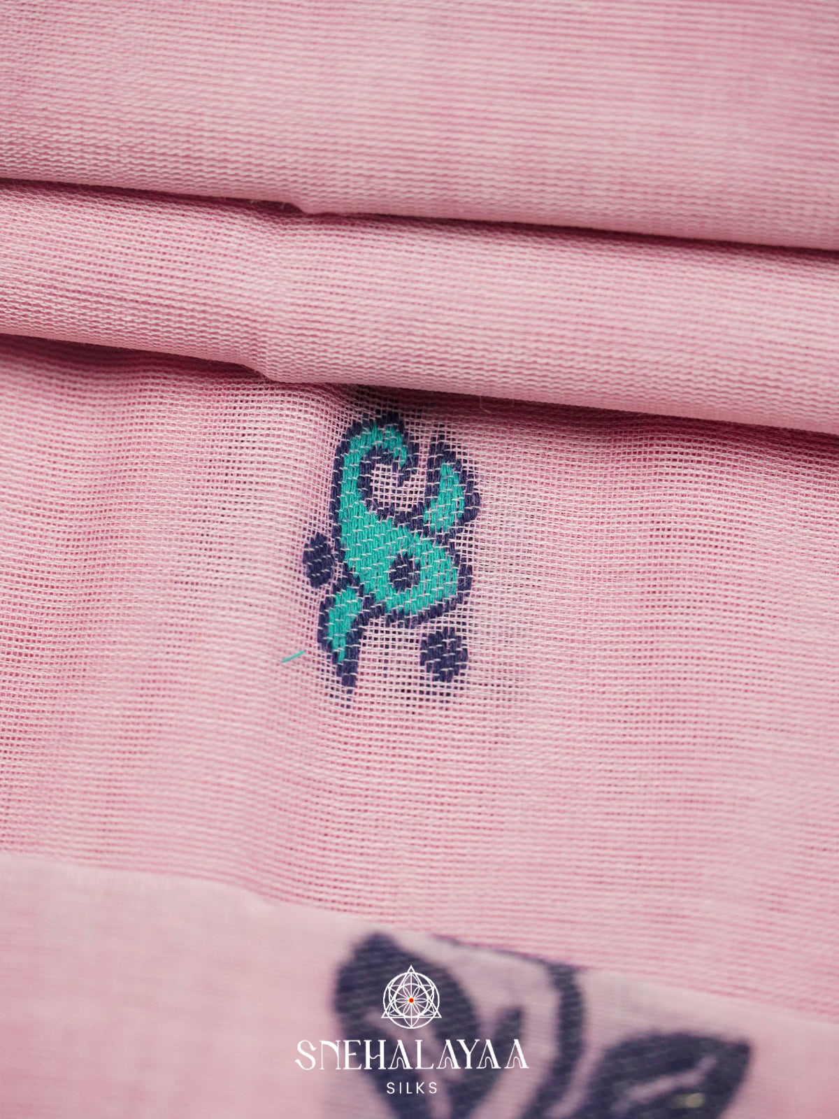 Pink  Bengal Cotton Saree