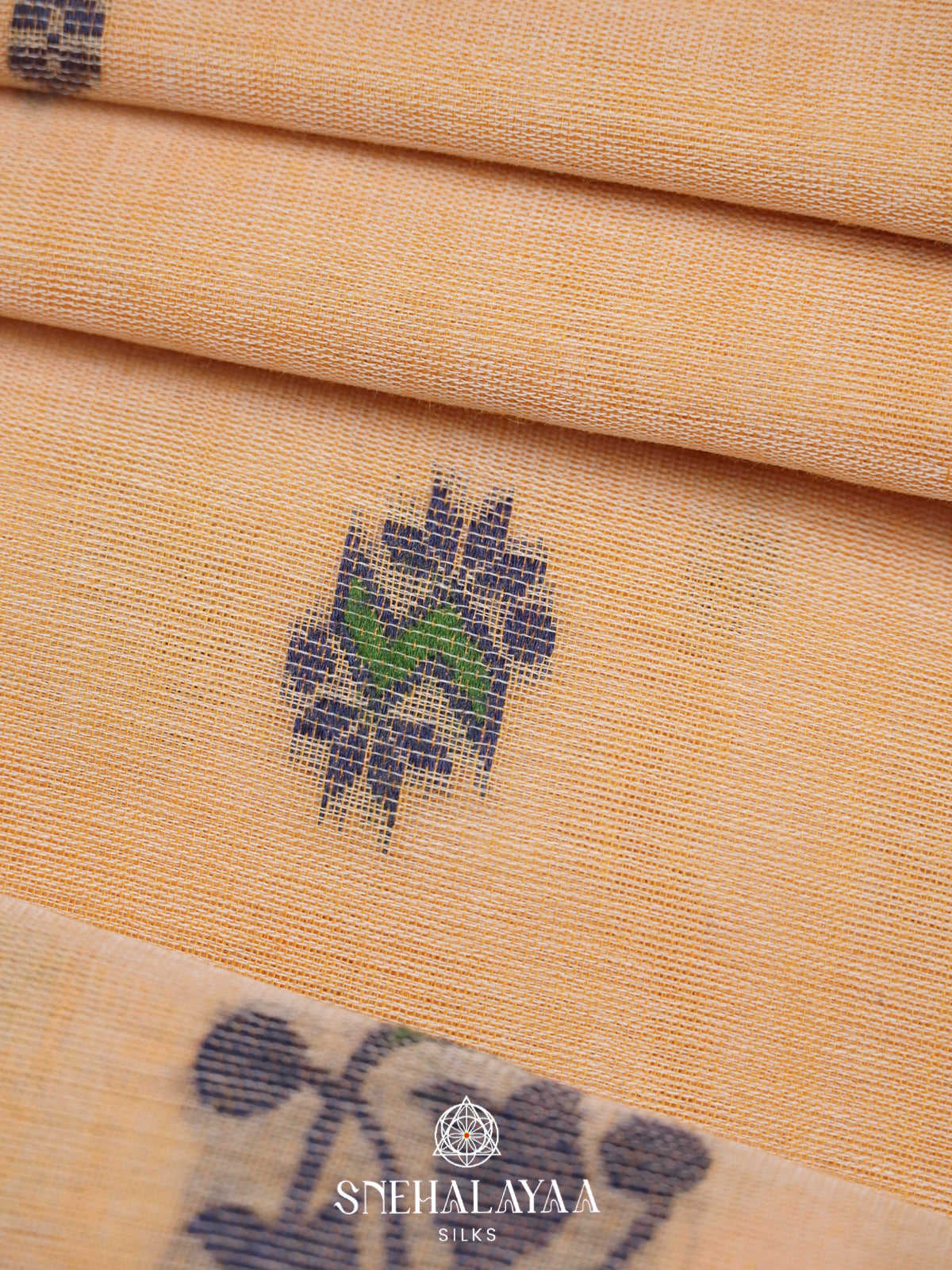 Peach  Bengal Cotton Saree