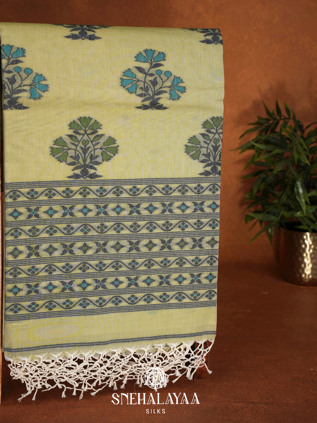 Pista Green  Bengal Cotton Saree