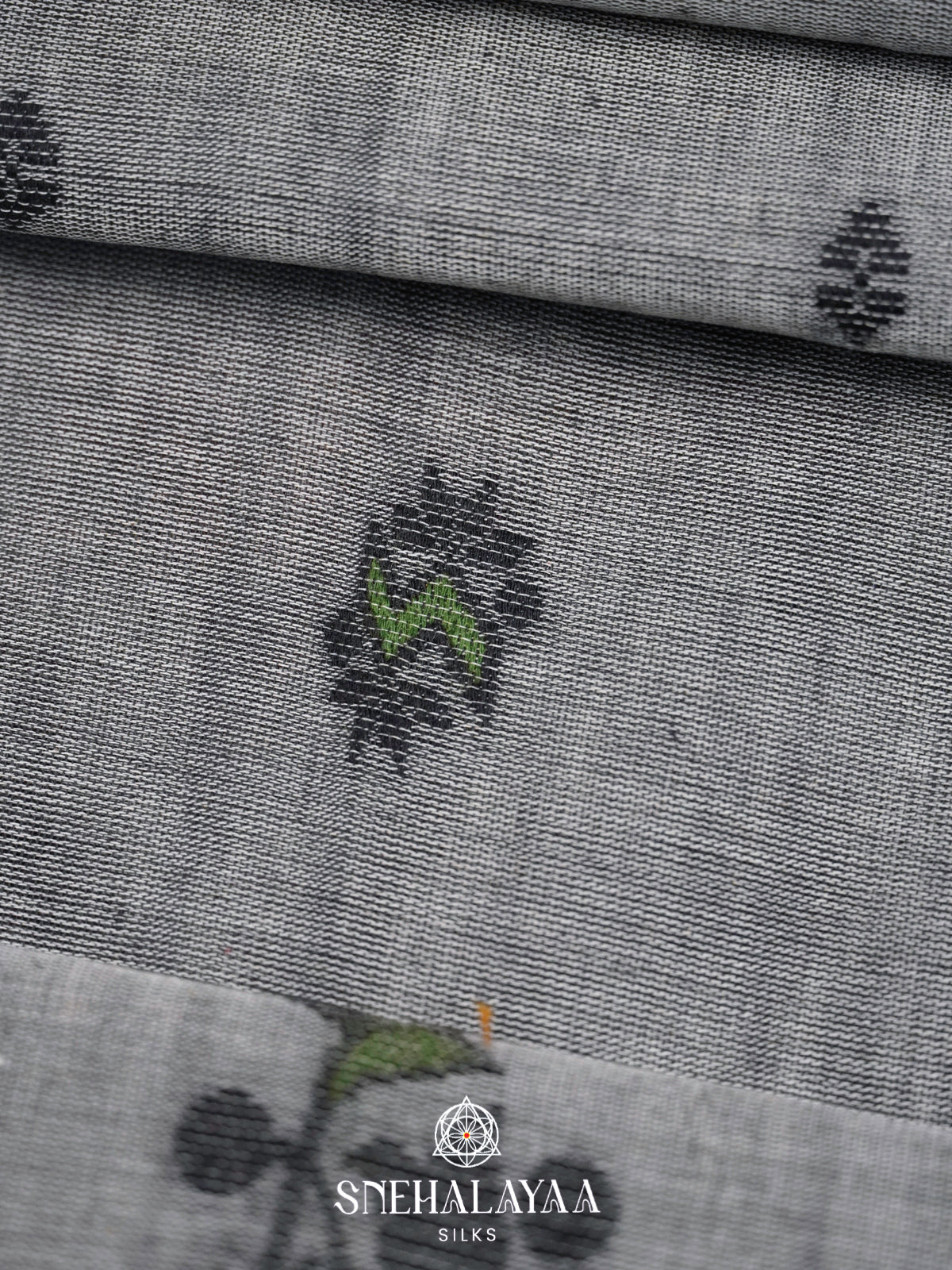 Grey  Bengal Cotton Saree