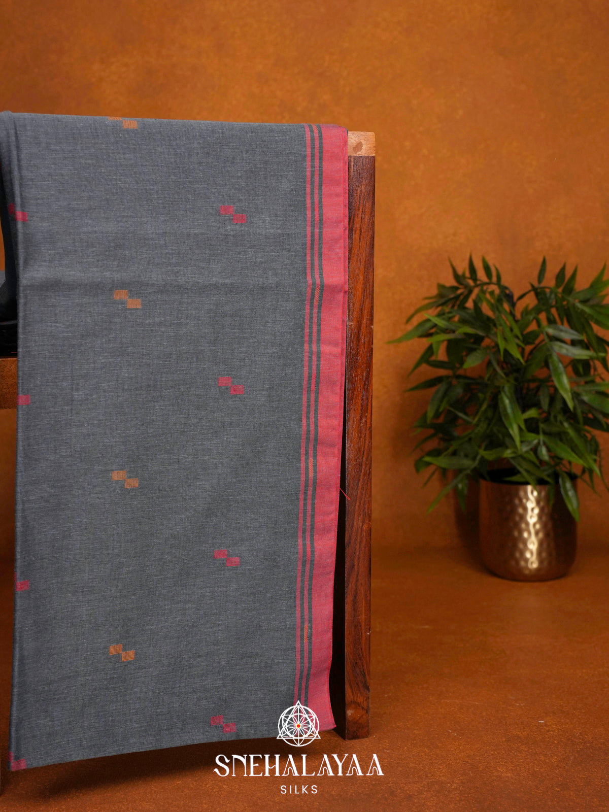 Grey Khadi Cotton Saree