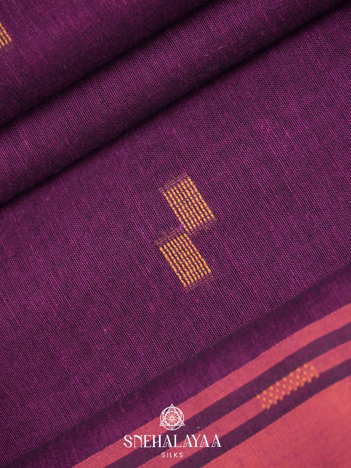 Magenta Khadi Cotton Saree
