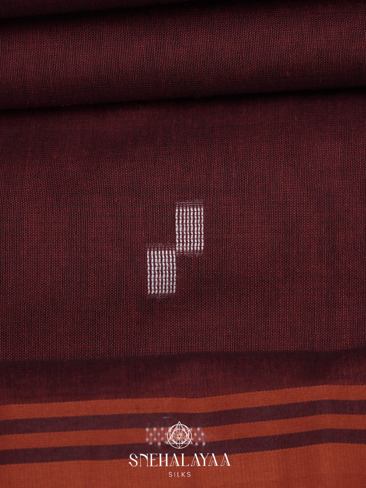 Maroon Khadi Cotton Saree