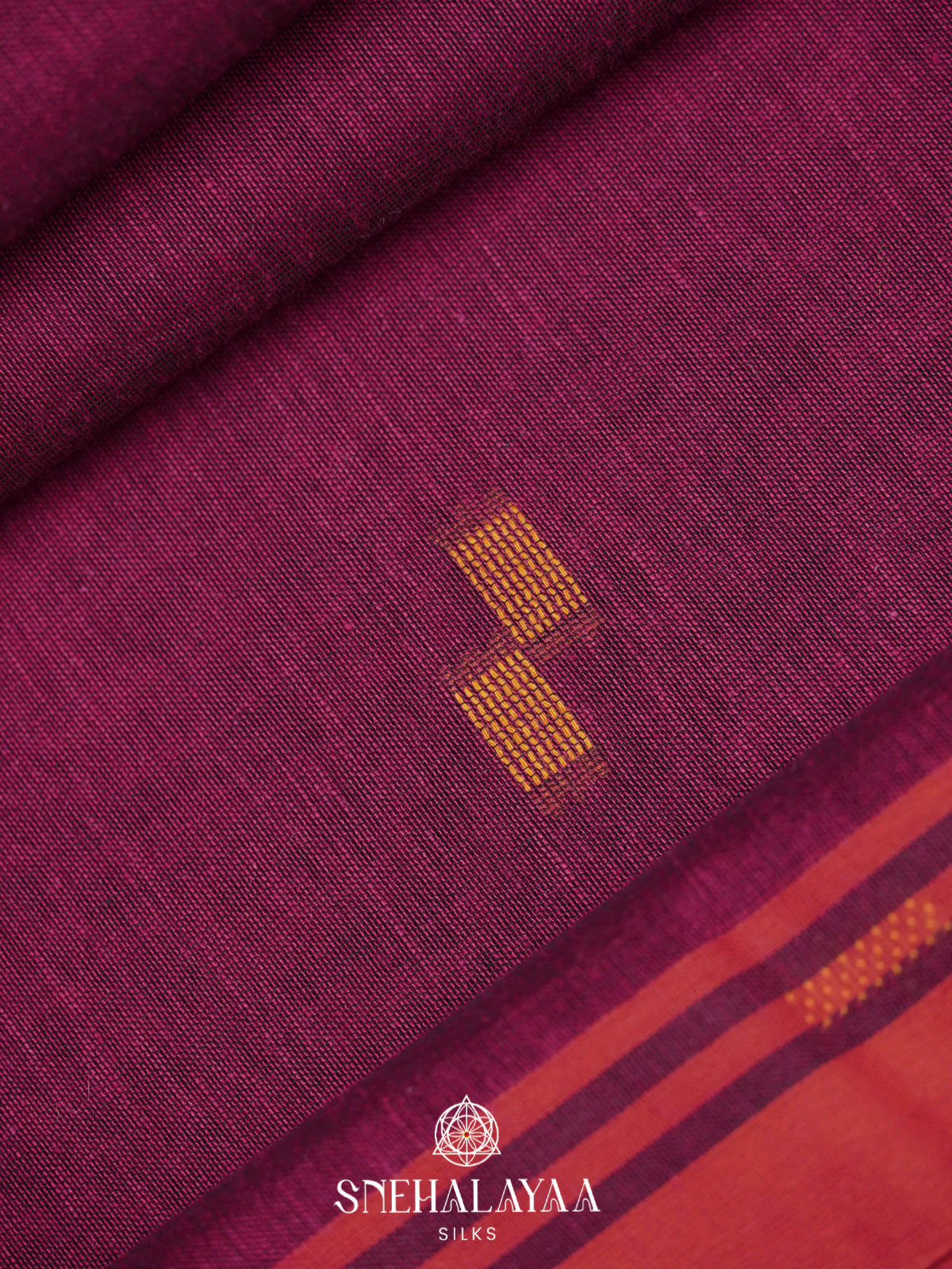 Magenta Khadi Cotton Saree