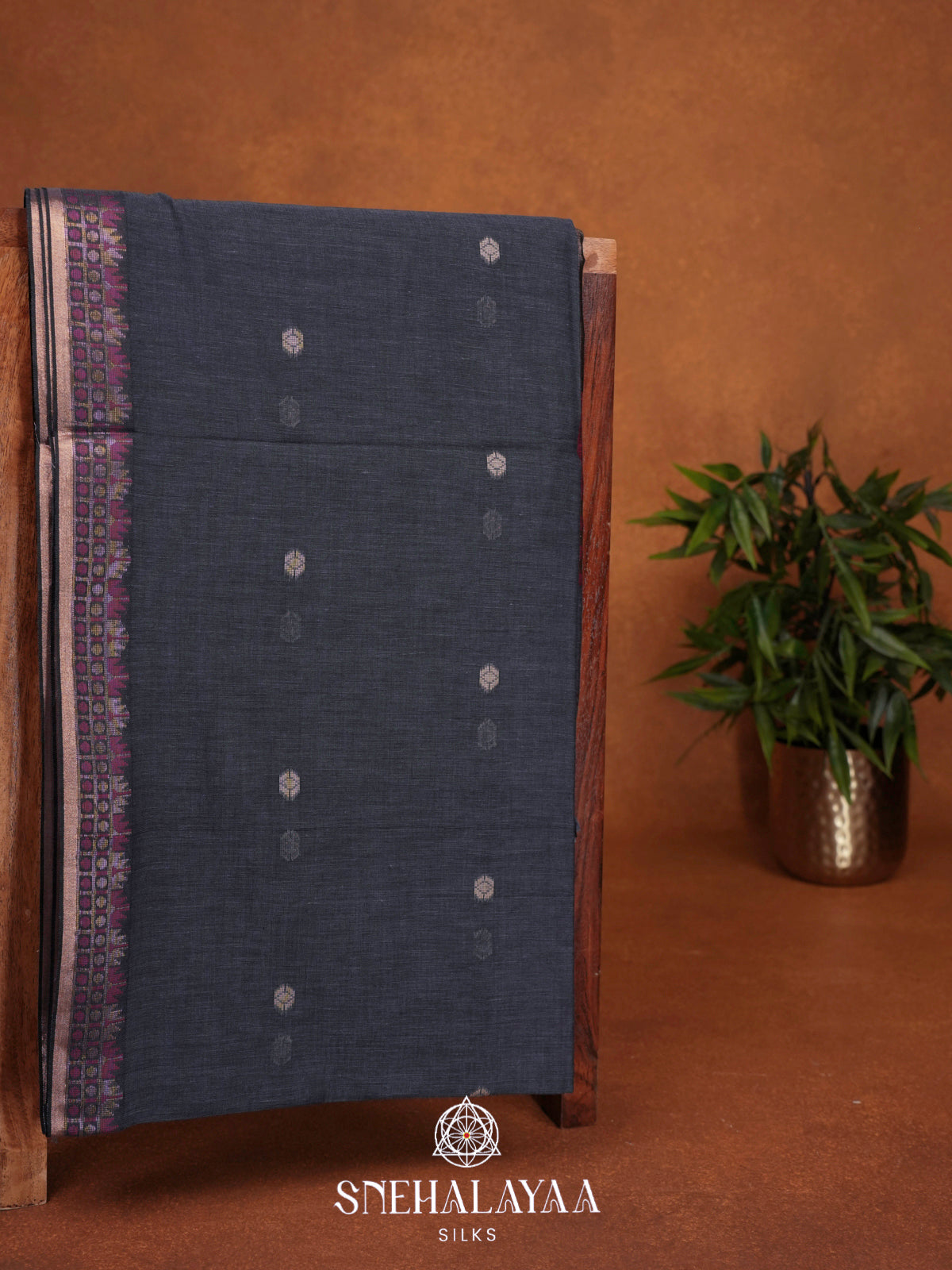 Grey Khadi Cotton Saree