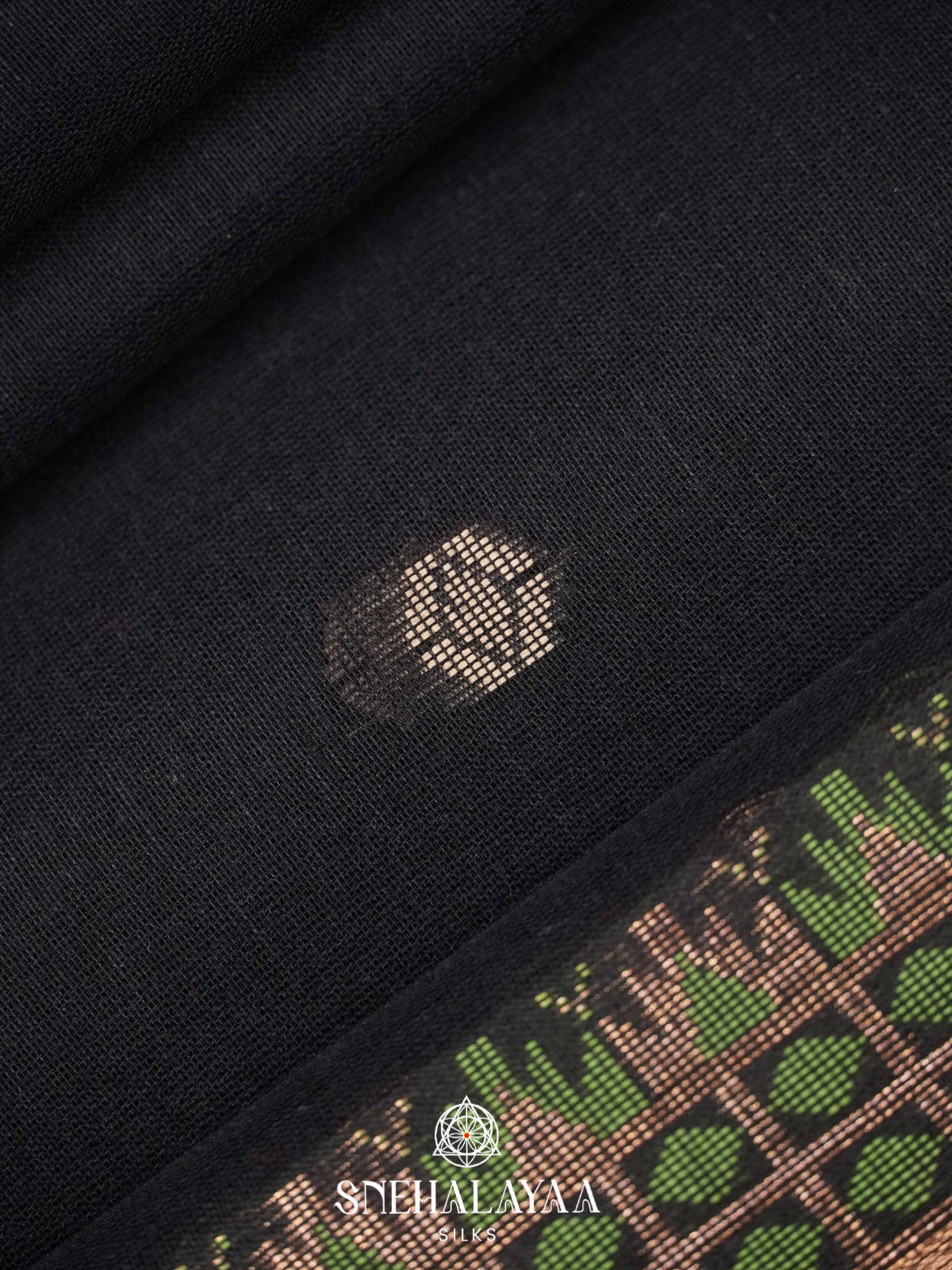 Black Khadi Cotton Saree