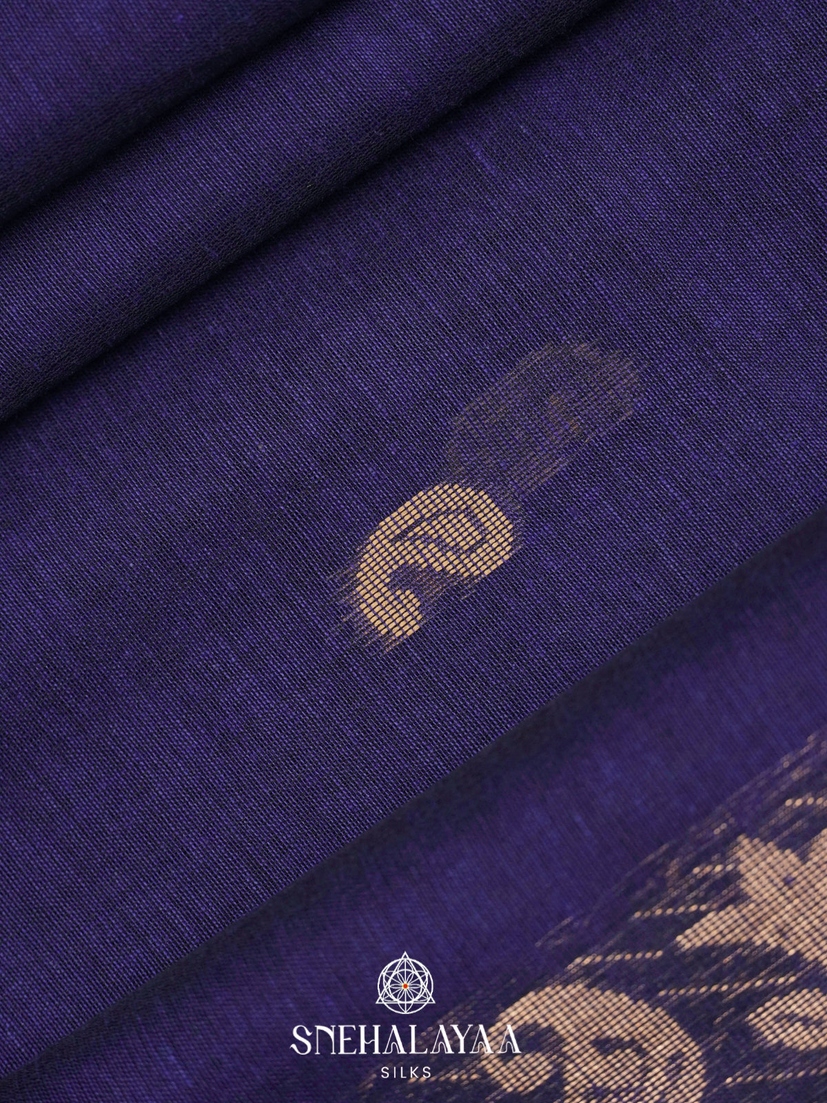 Navy Blue Khadi Cotton Saree