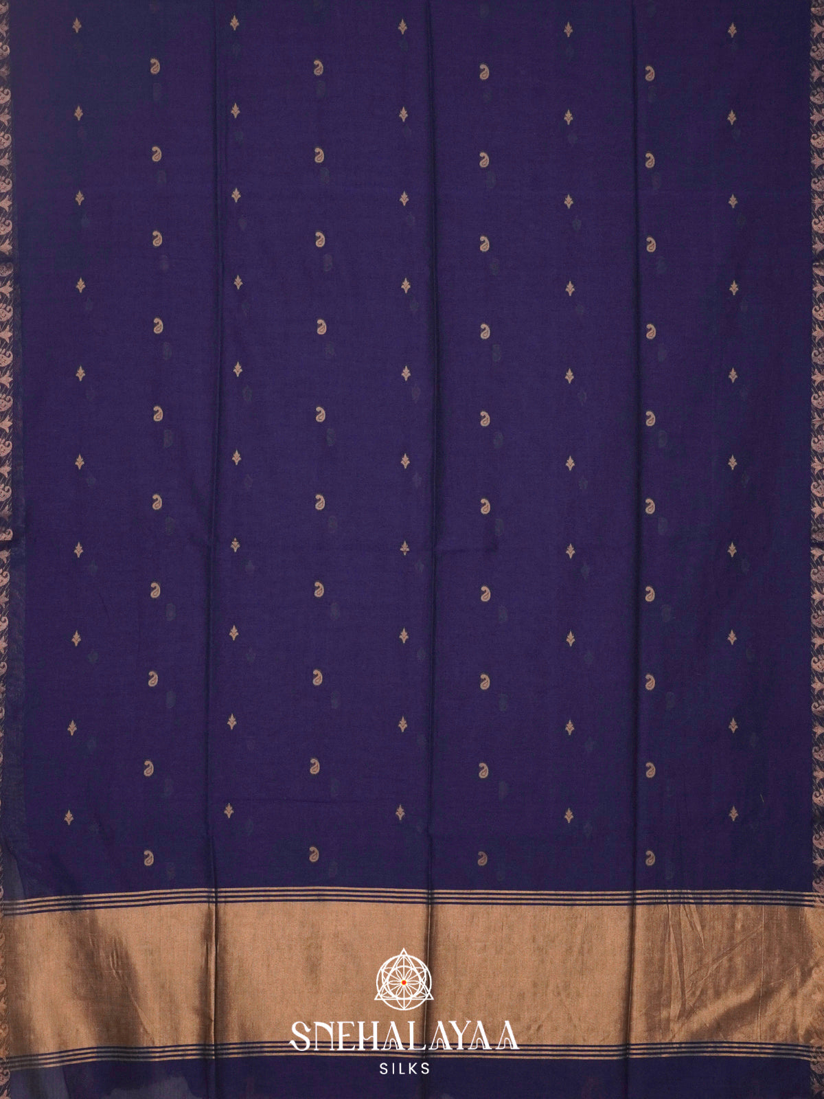 Navy Blue Khadi Cotton Saree