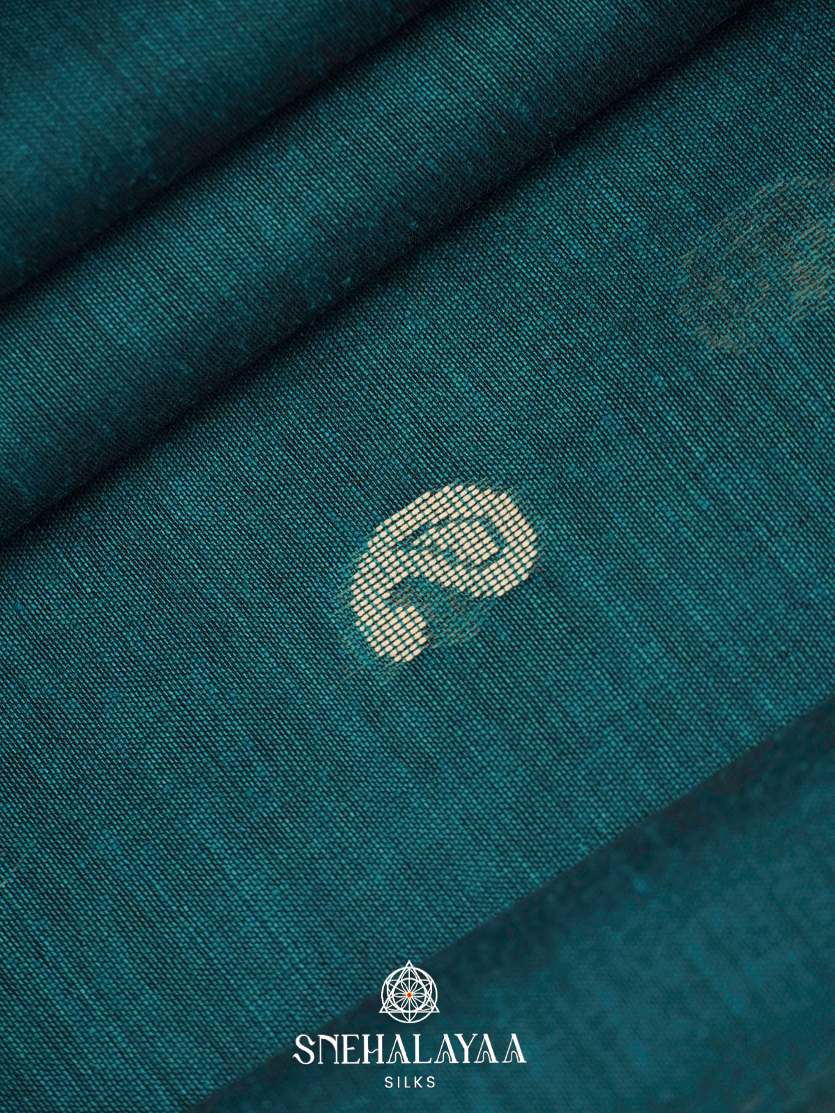 Peacock Blue Khadi Cotton Saree