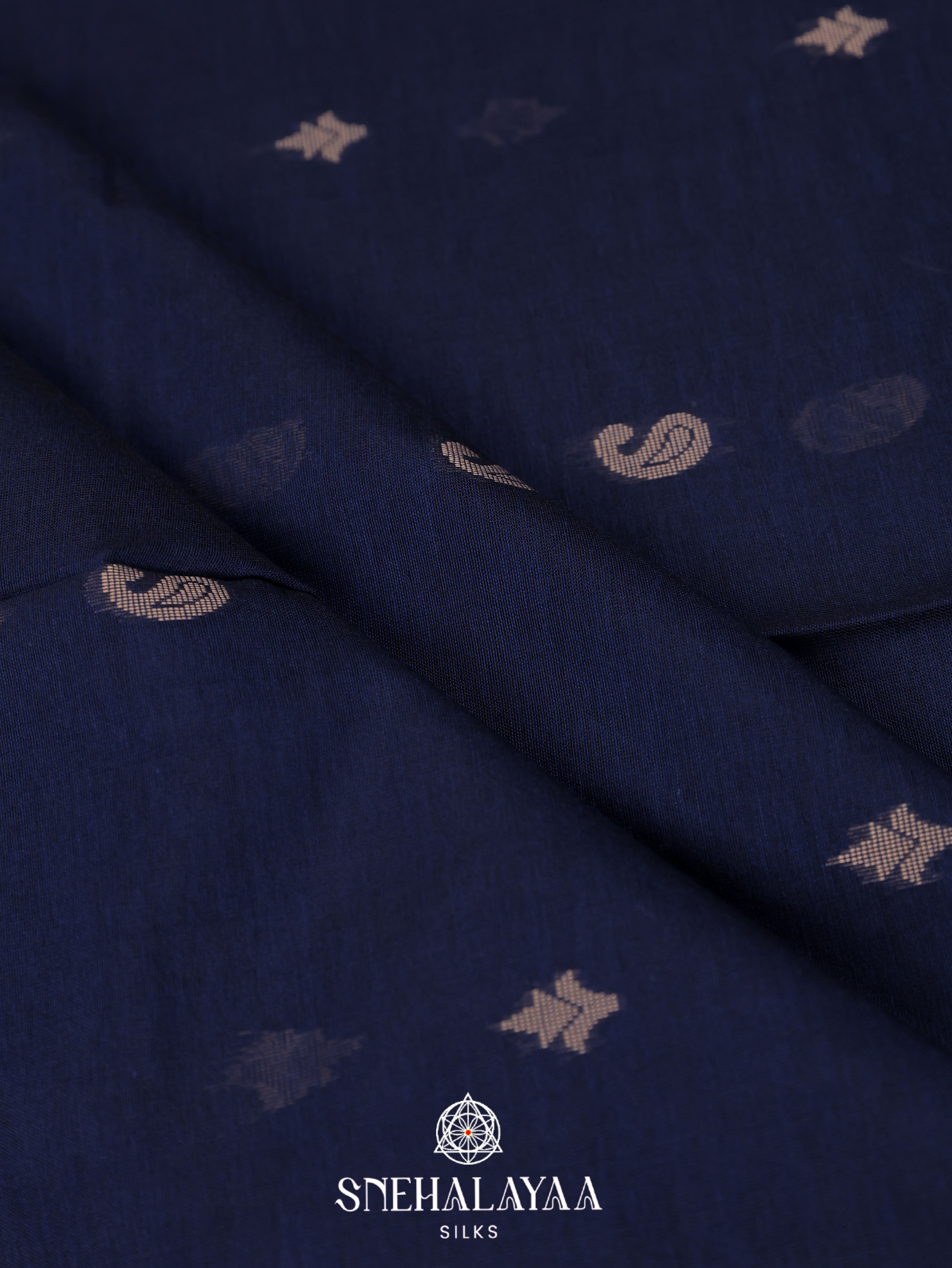 Blue Khadi Cotton Saree