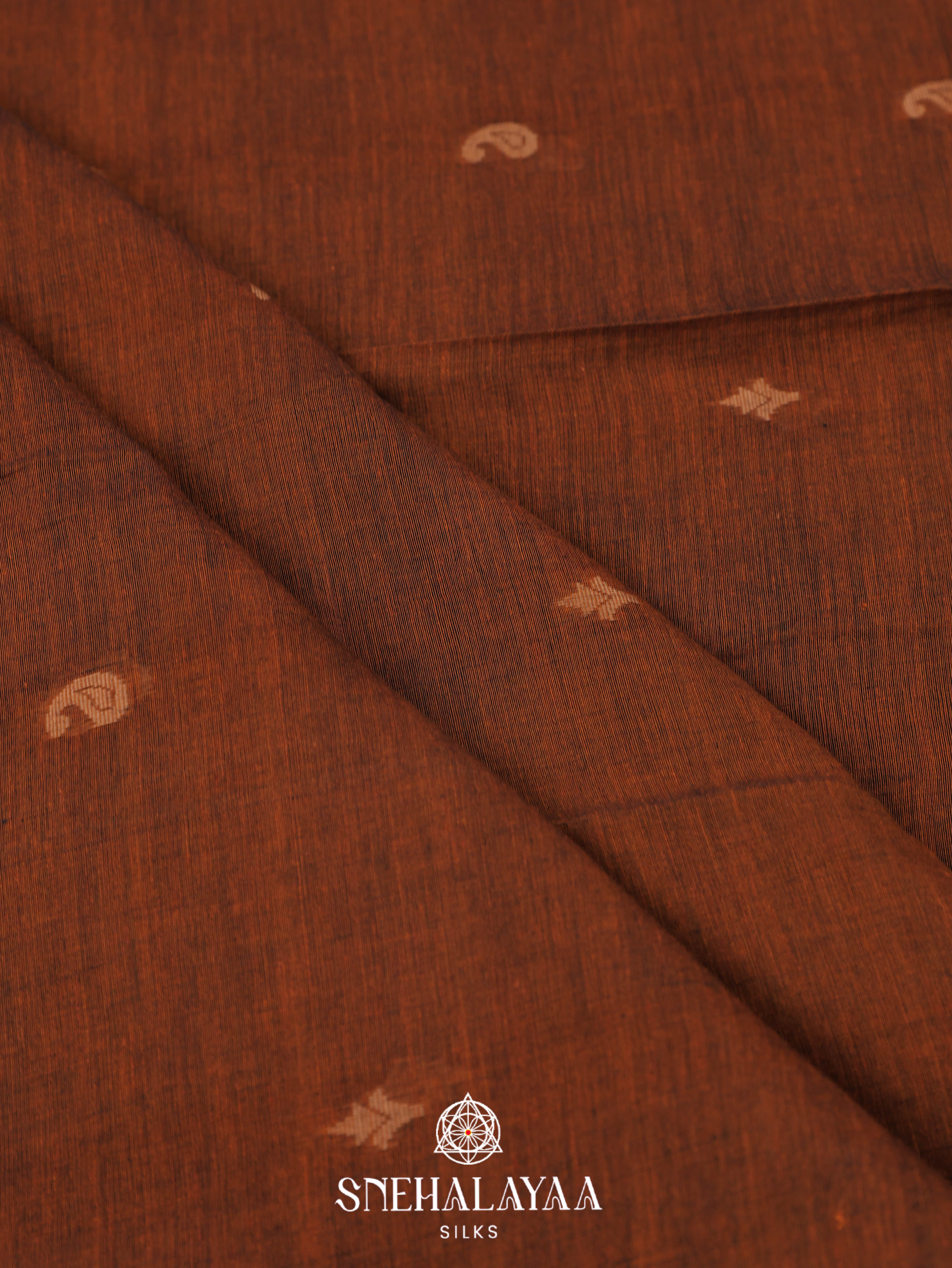 Brown Khadi Cotton Saree
