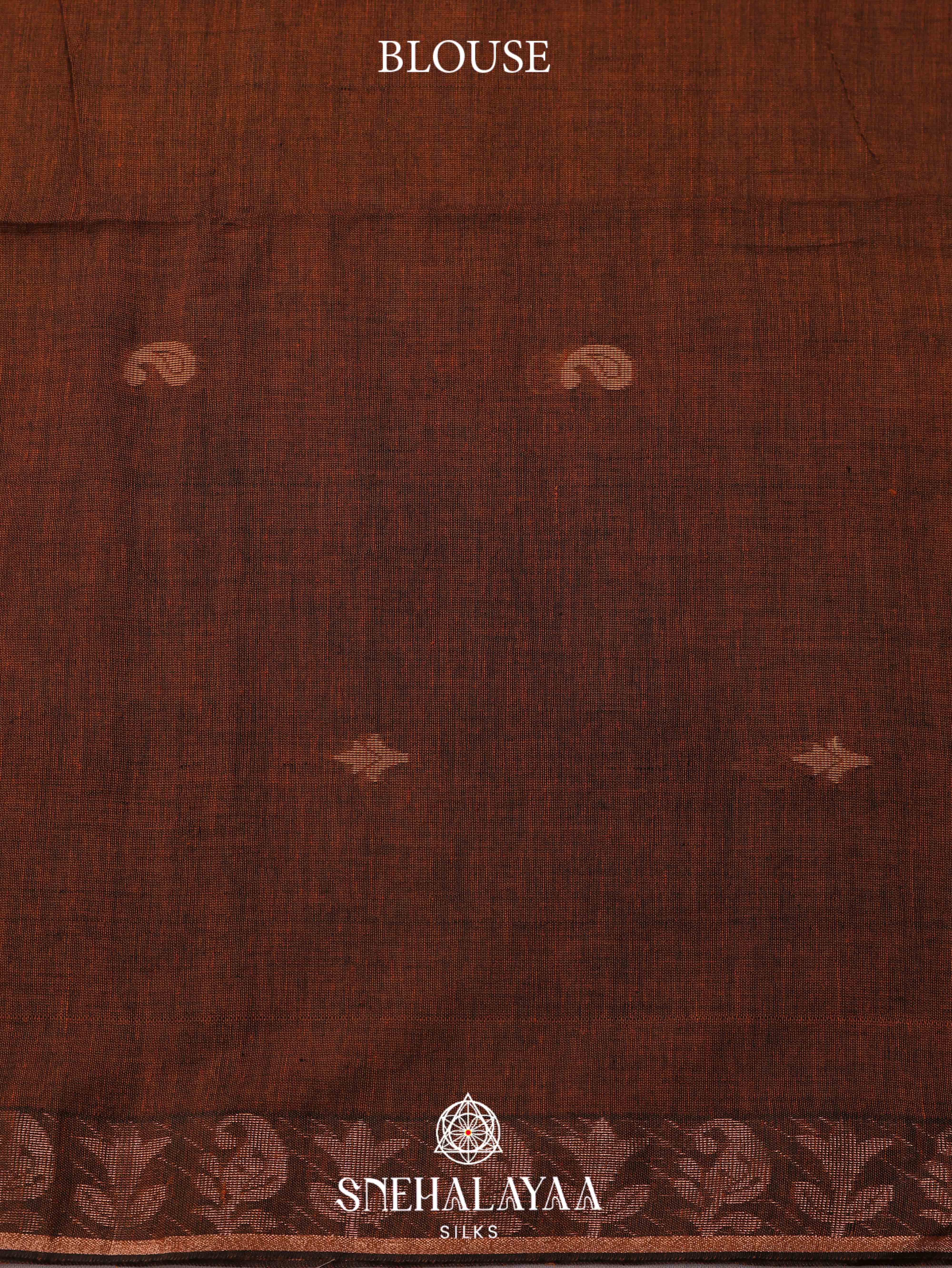 Brown Khadi Cotton Saree