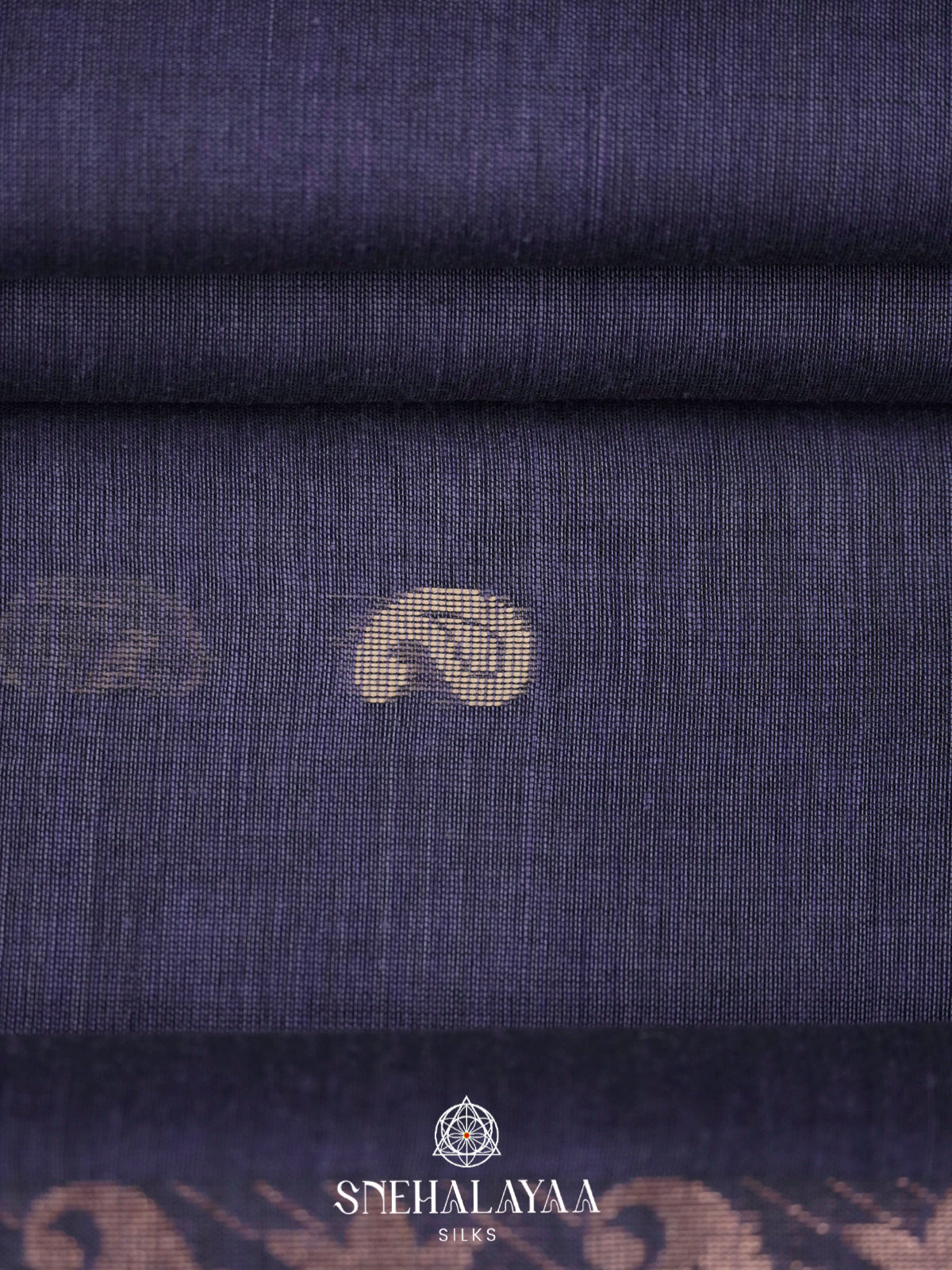 Ink Blue Khadi Cotton Saree