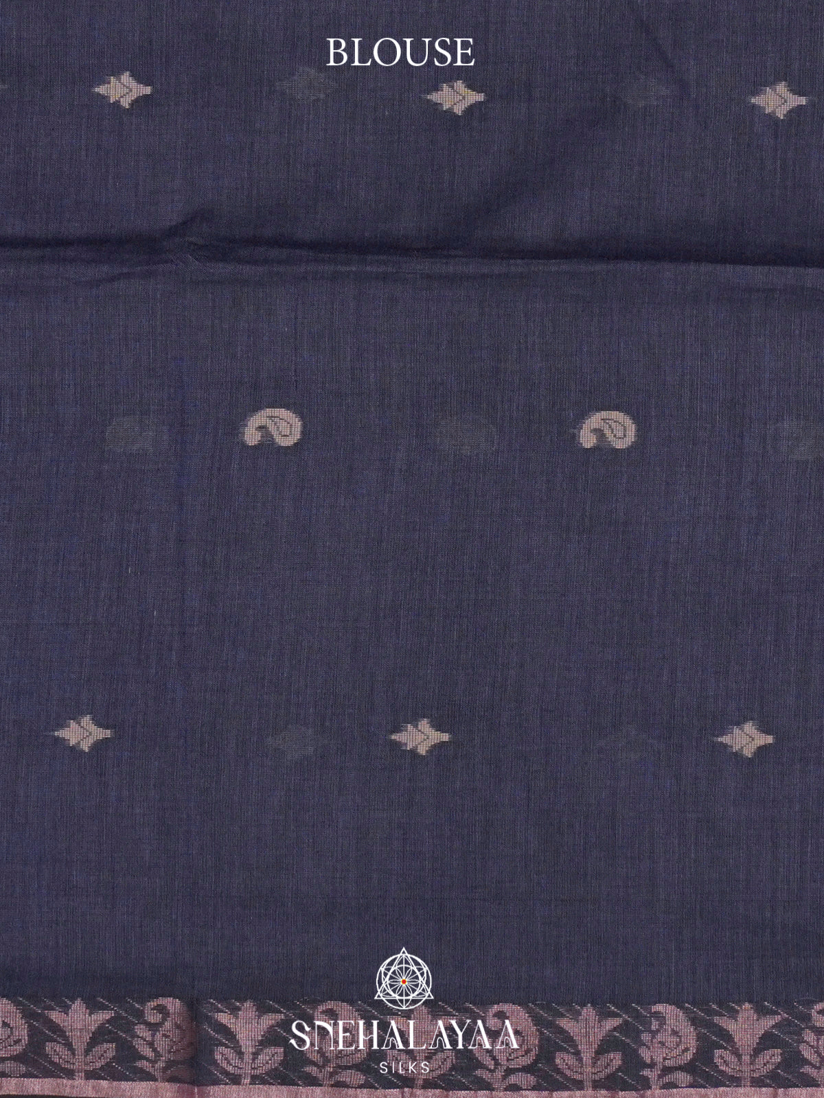 Ink Blue Khadi Cotton Saree