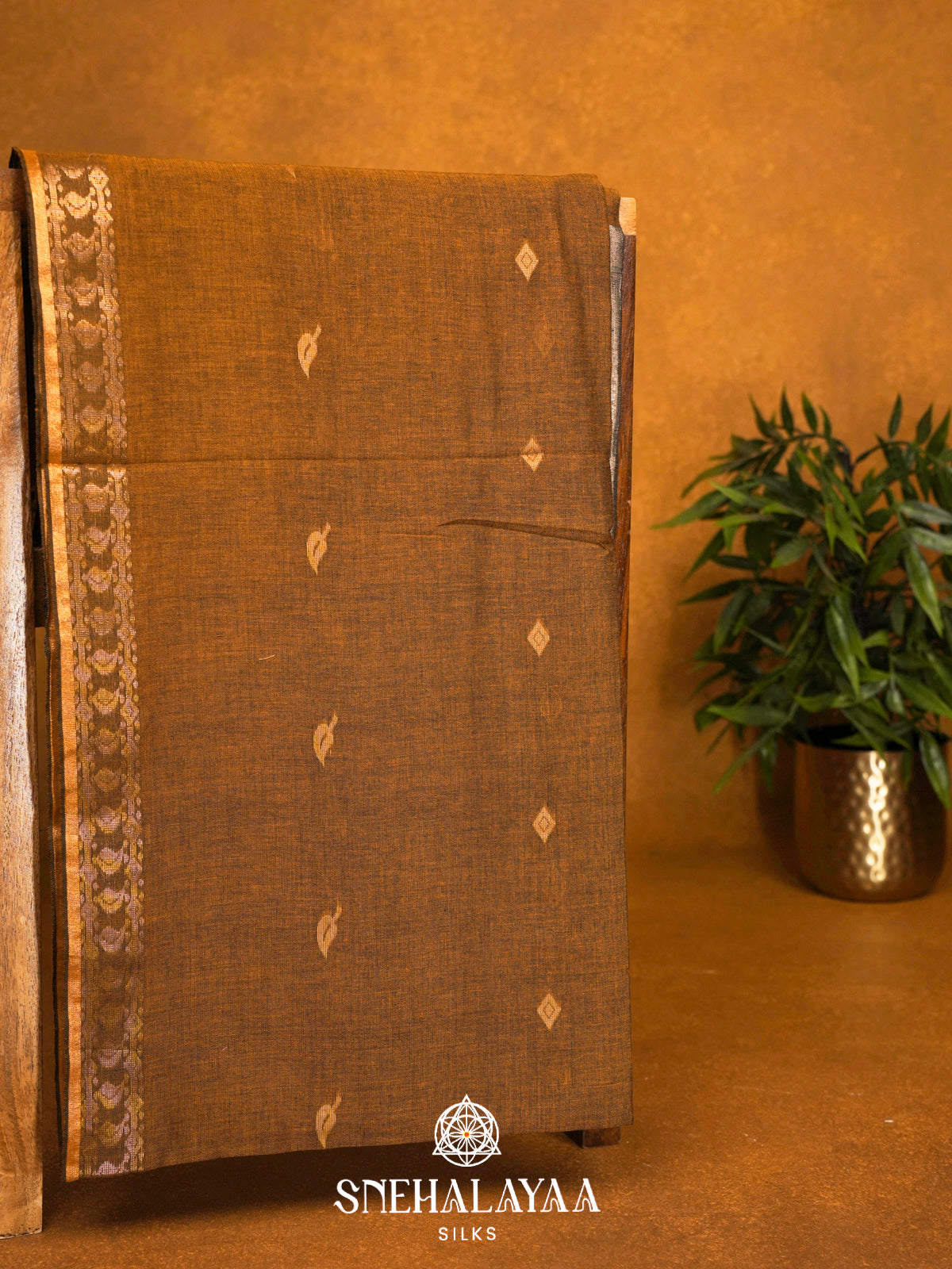 Mustard Khadi Cotton Saree