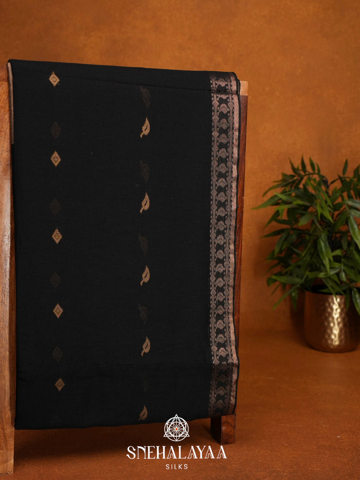 Black Khadi Cotton Saree