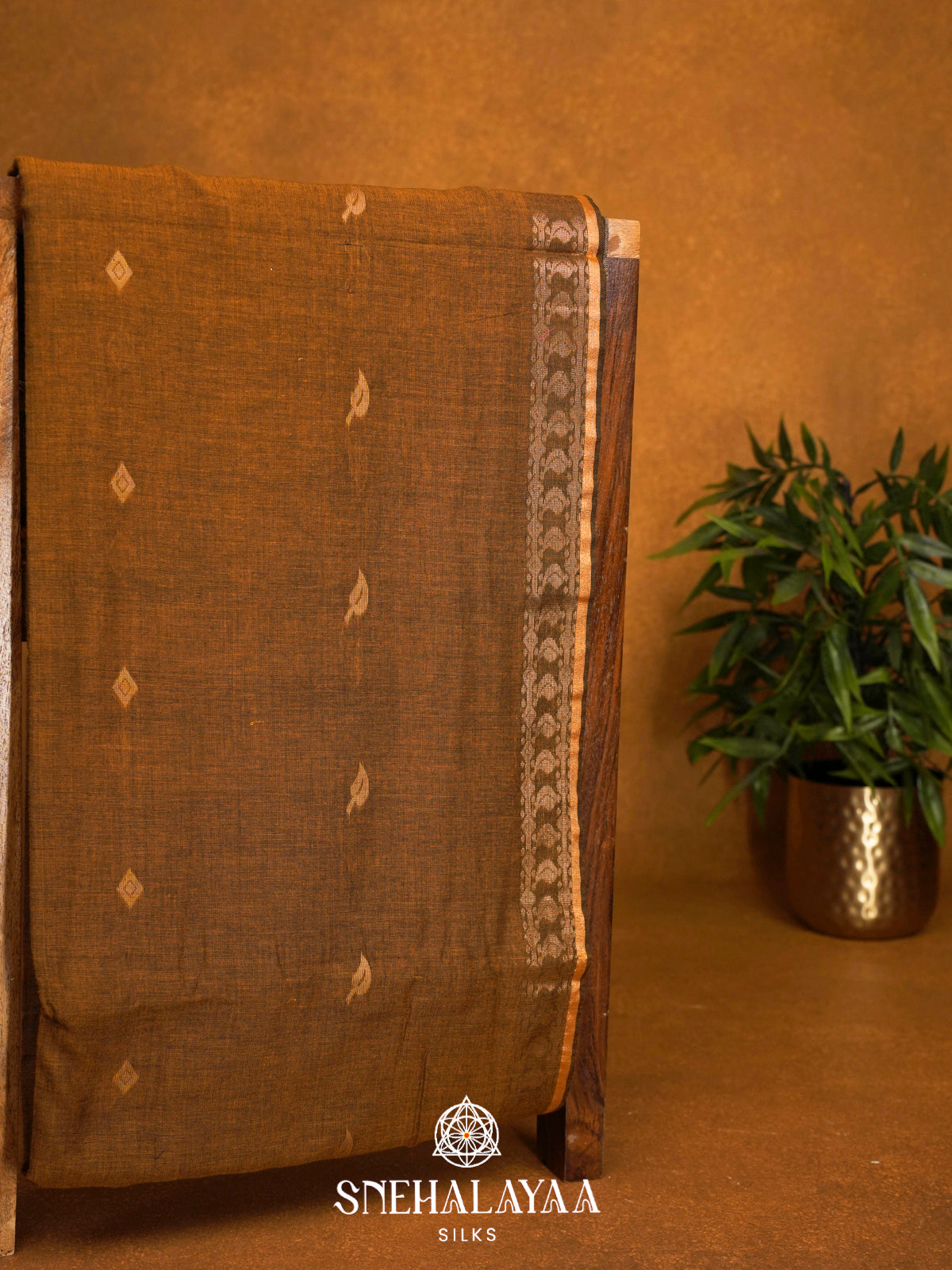 Mustard Khadi Cotton Saree