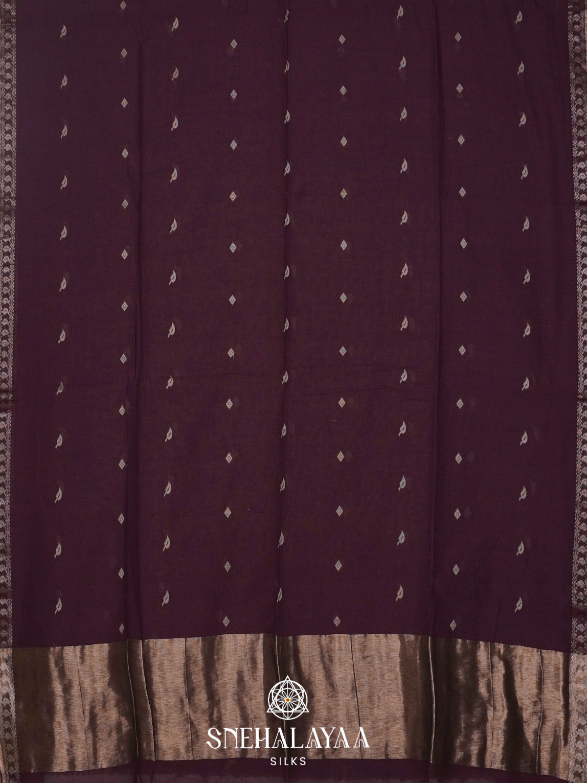 Wine Khadi Cotton Saree