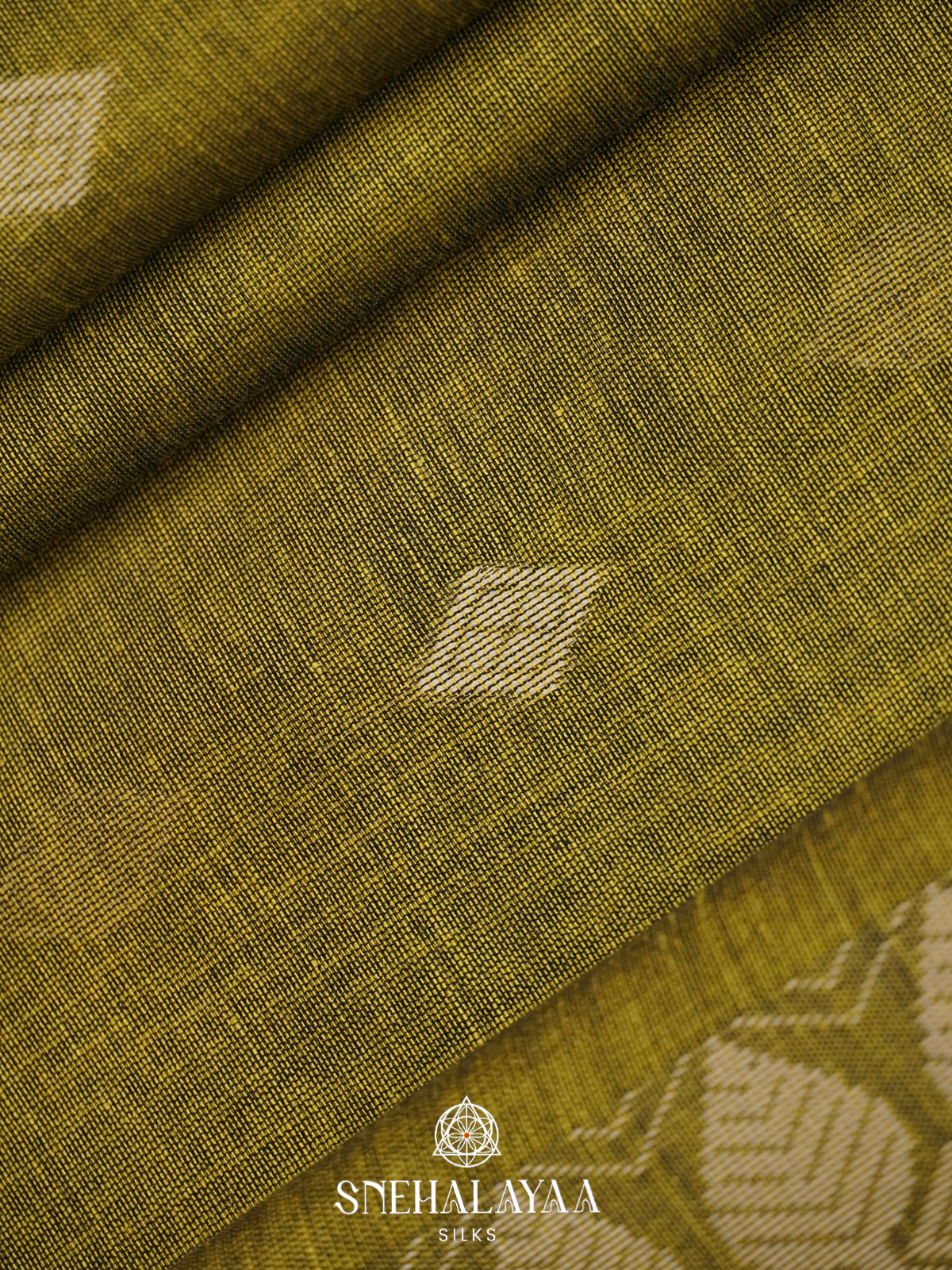 Moss Green Khadi Cotton Saree