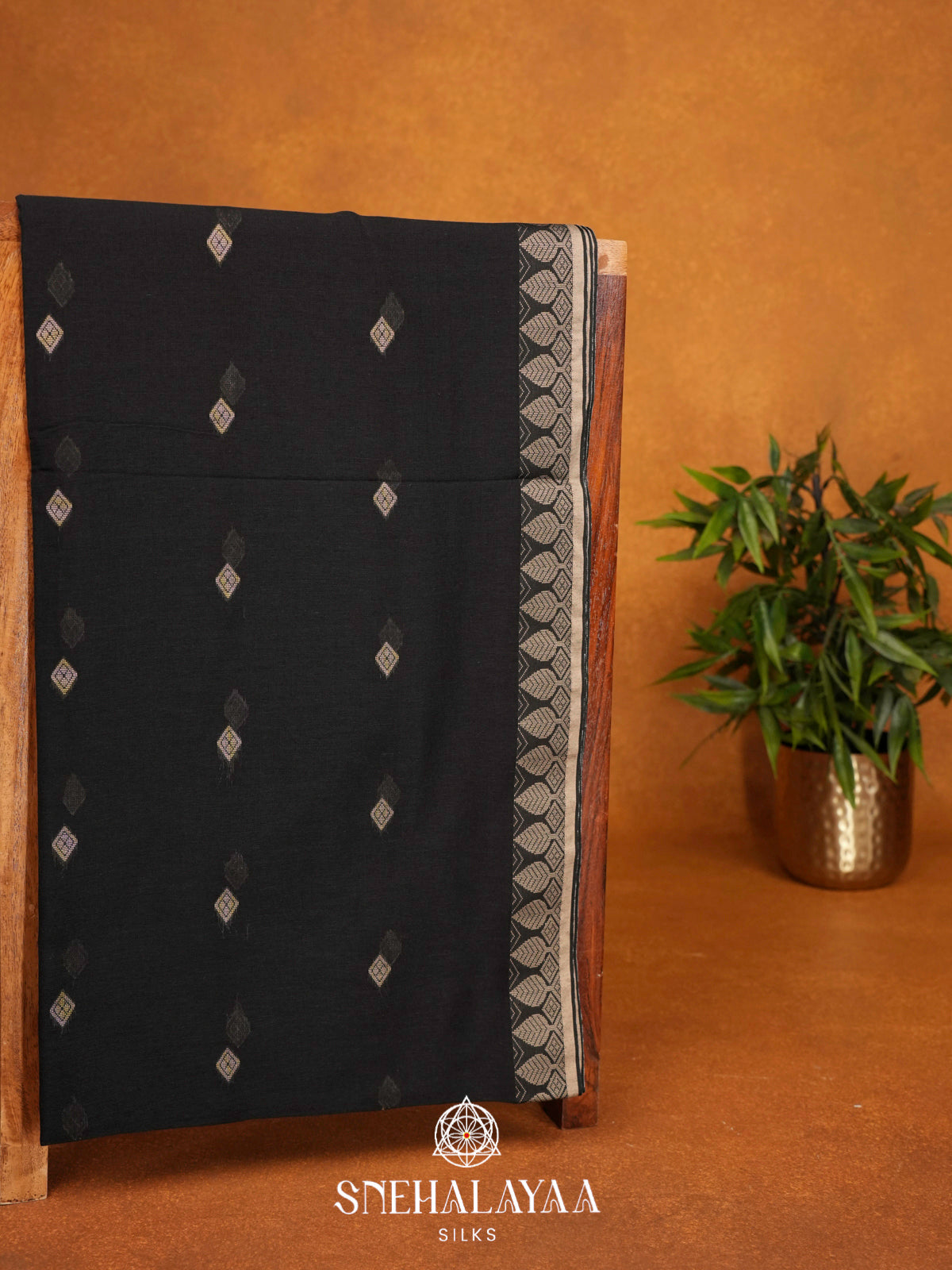Black Khadi Cotton Saree