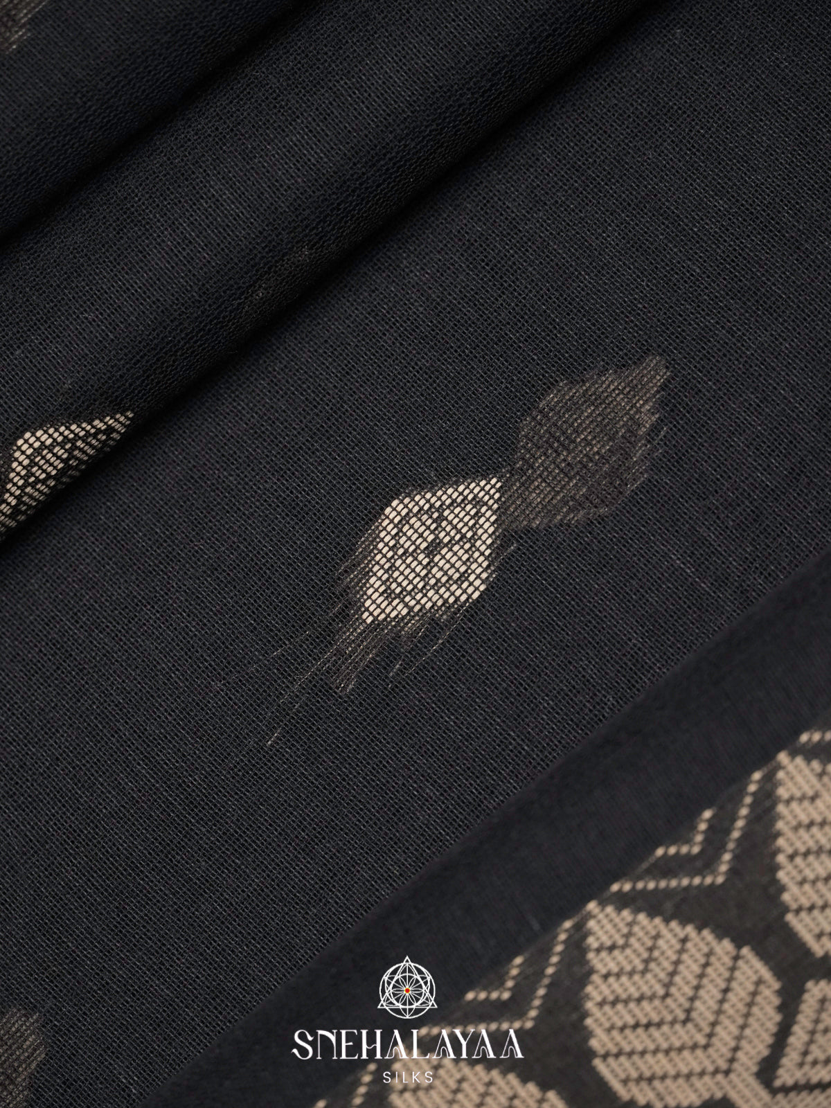 Black Khadi Cotton Saree