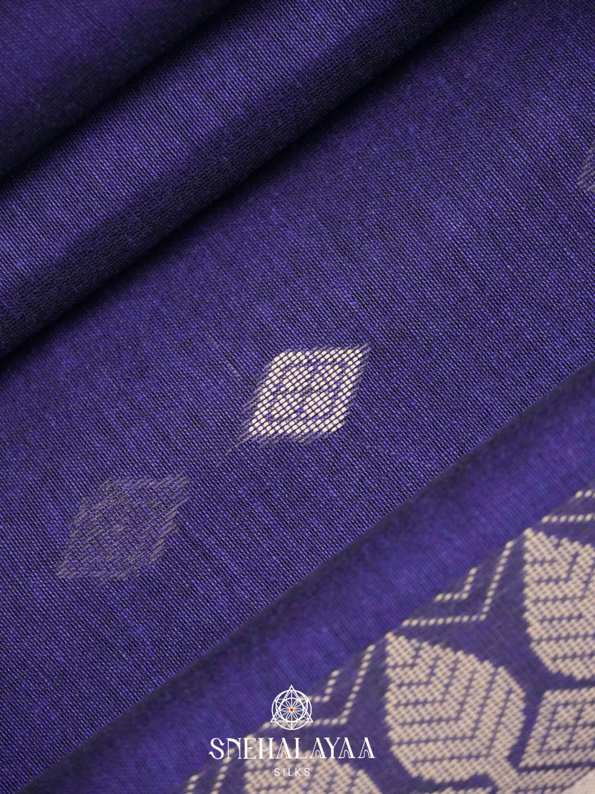 Purple Khadi Cotton Saree