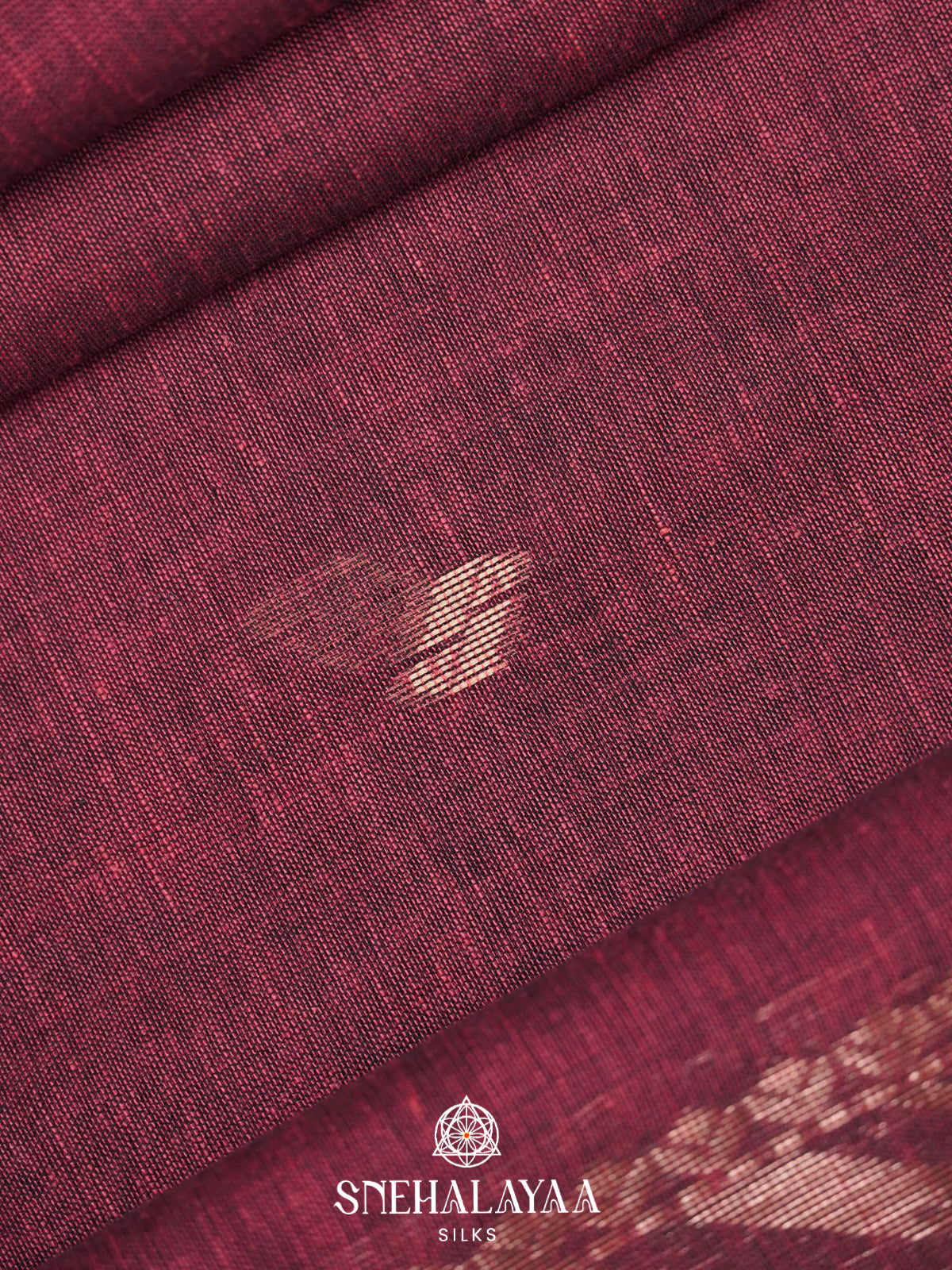 Maroon Khadi Cotton Saree