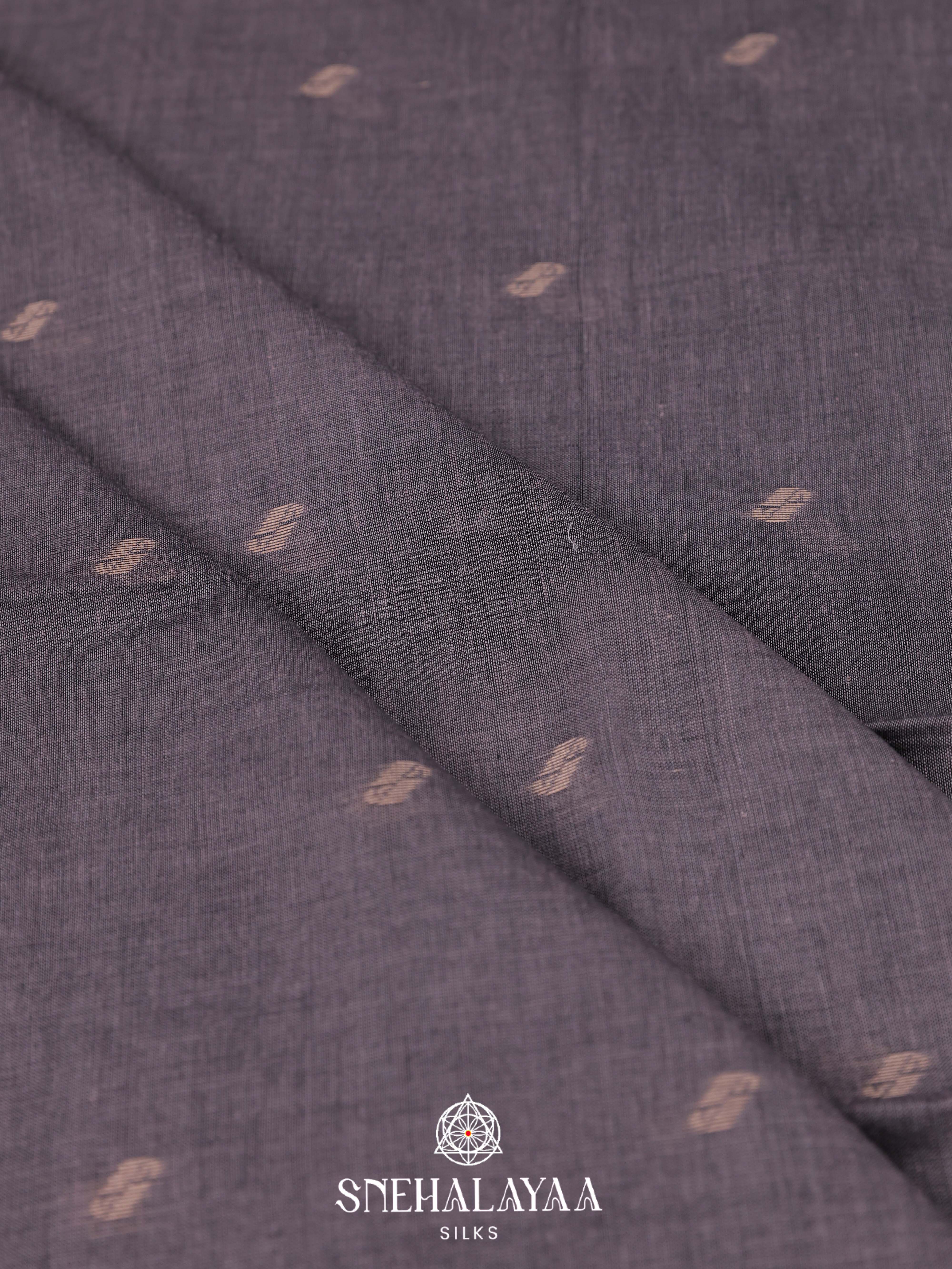 Grey  Khadi Cotton Saree