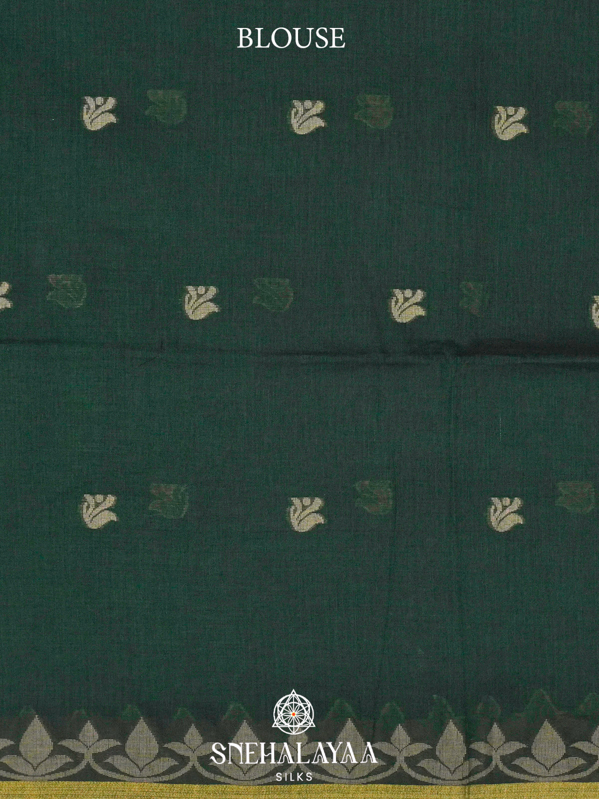 Forest Green Khadi Cotton Saree