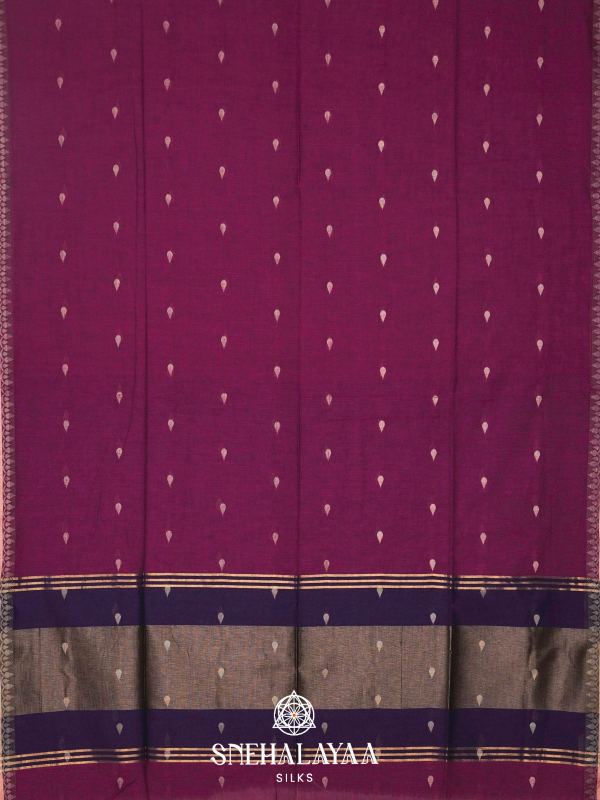 Magenta Khadi Cotton Saree