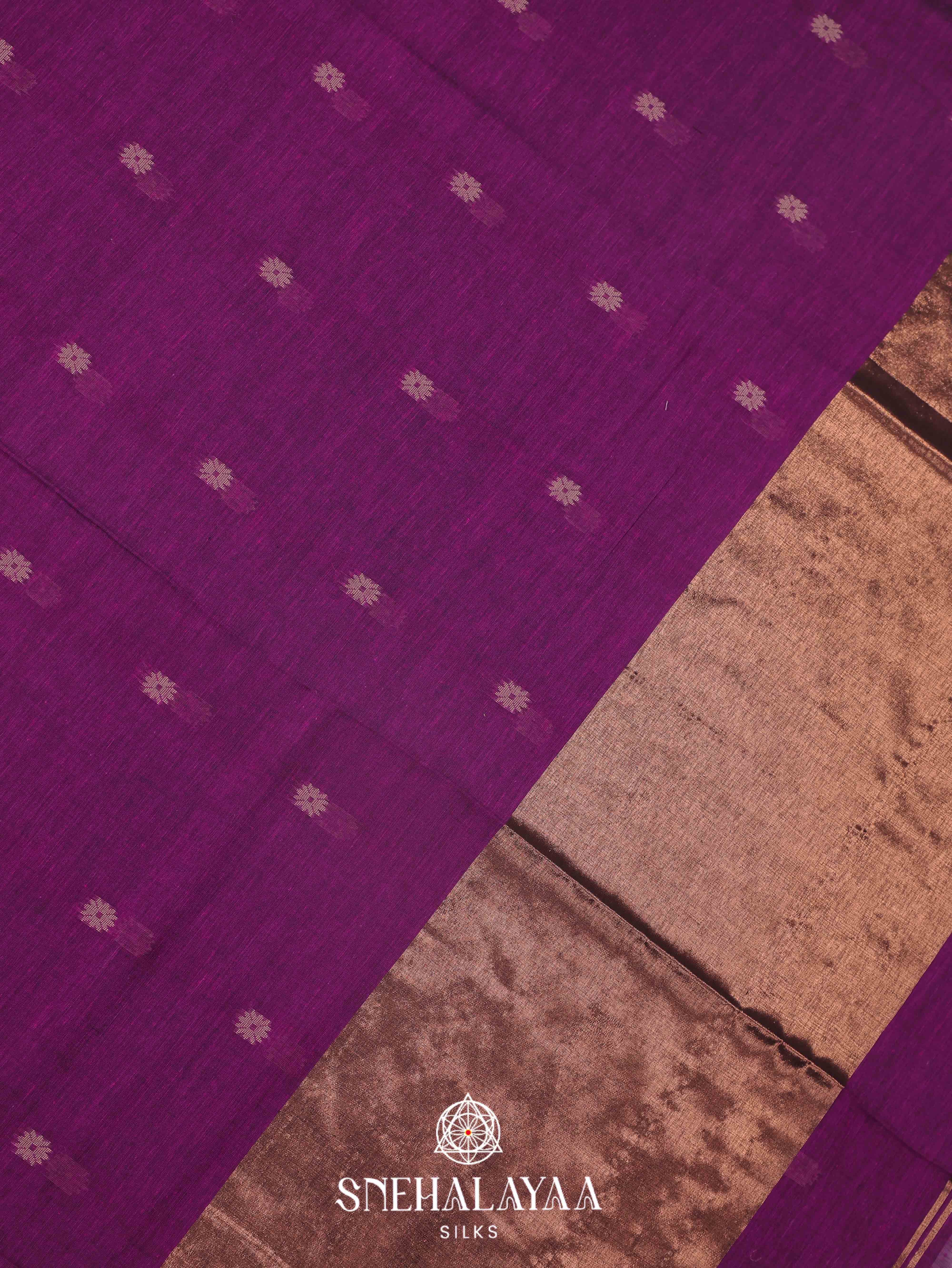 Violet Khadi Cotton Saree