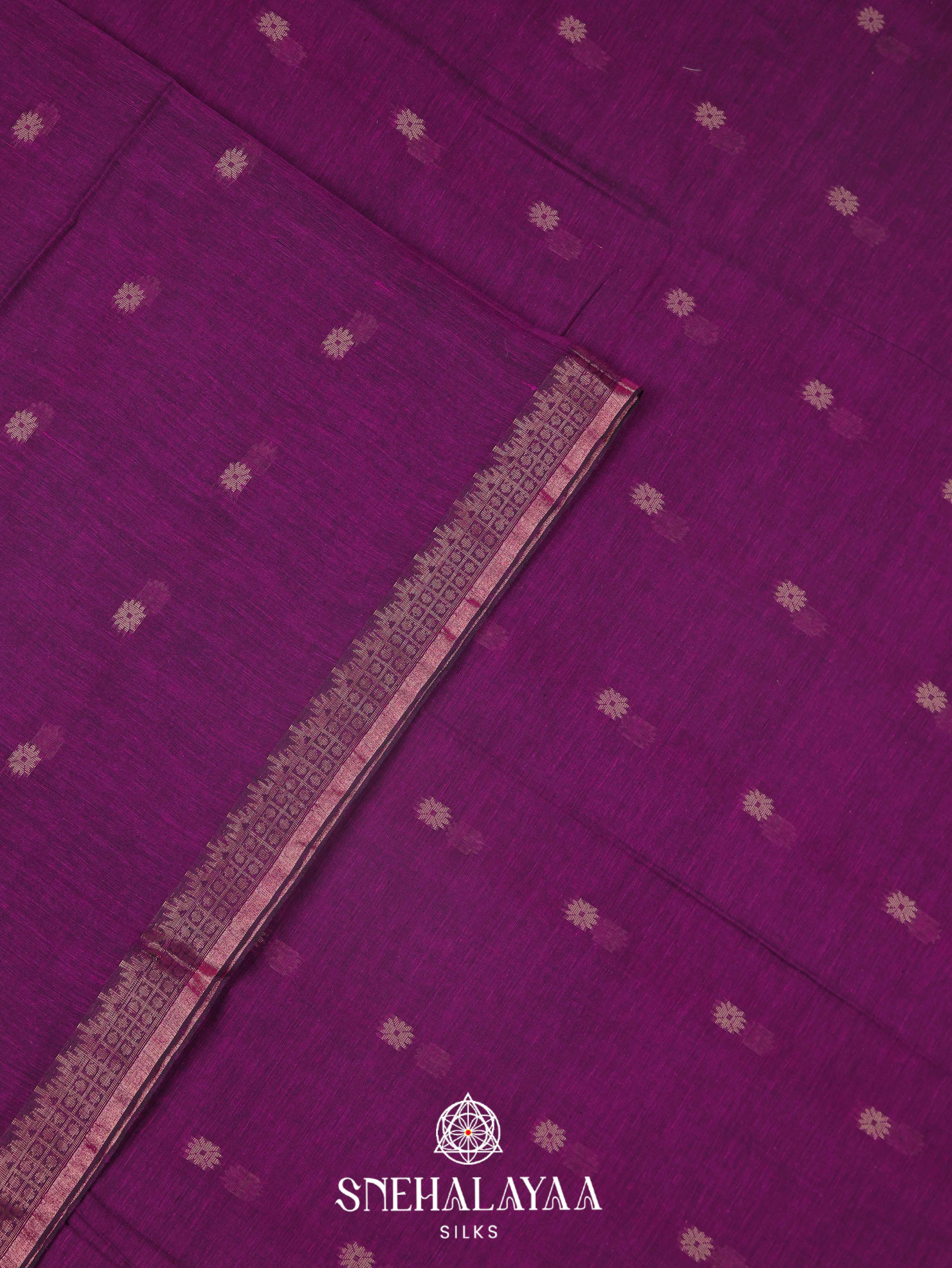 Violet Khadi Cotton Saree