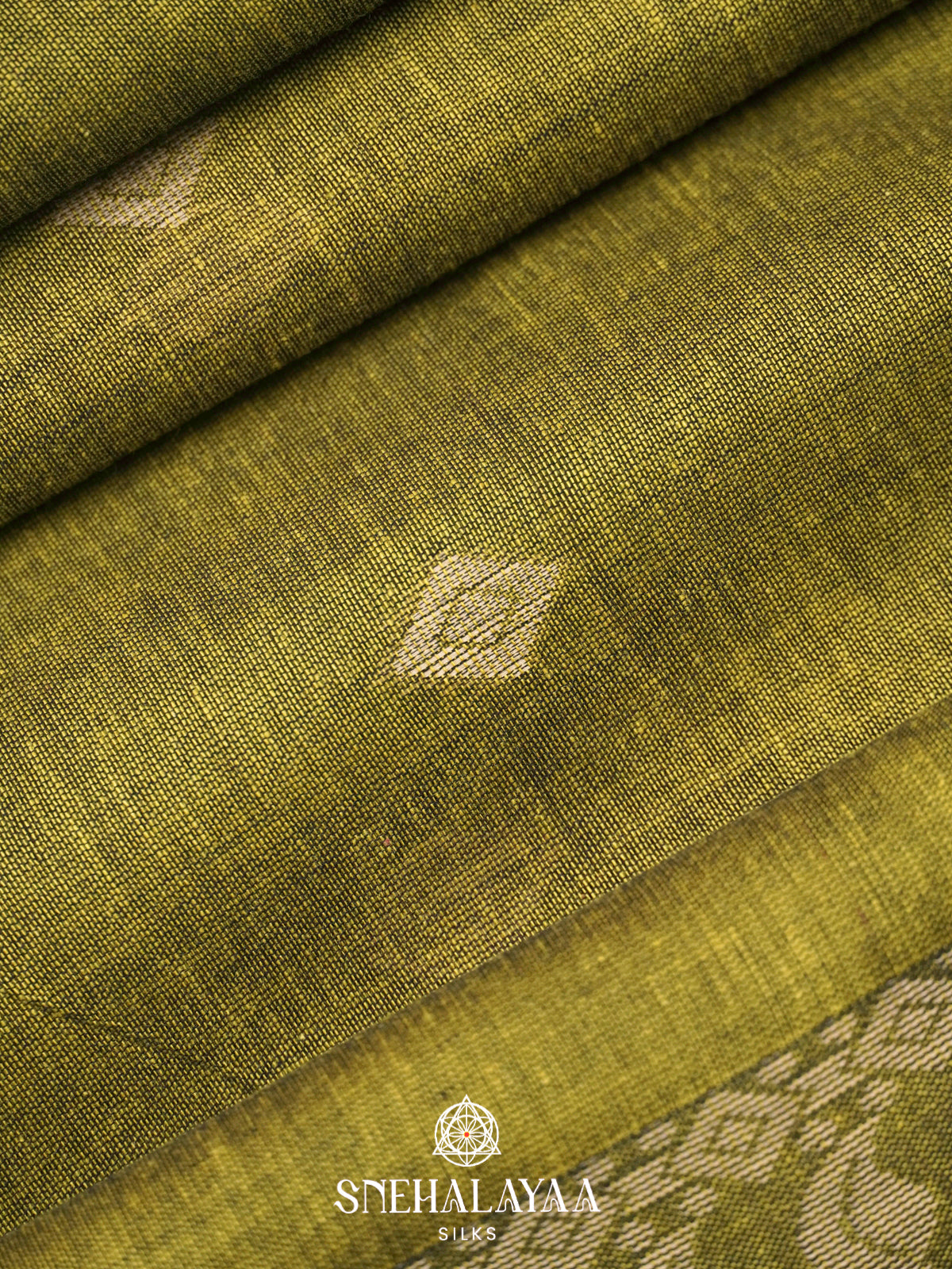 Moss Green Khadi Cotton Saree