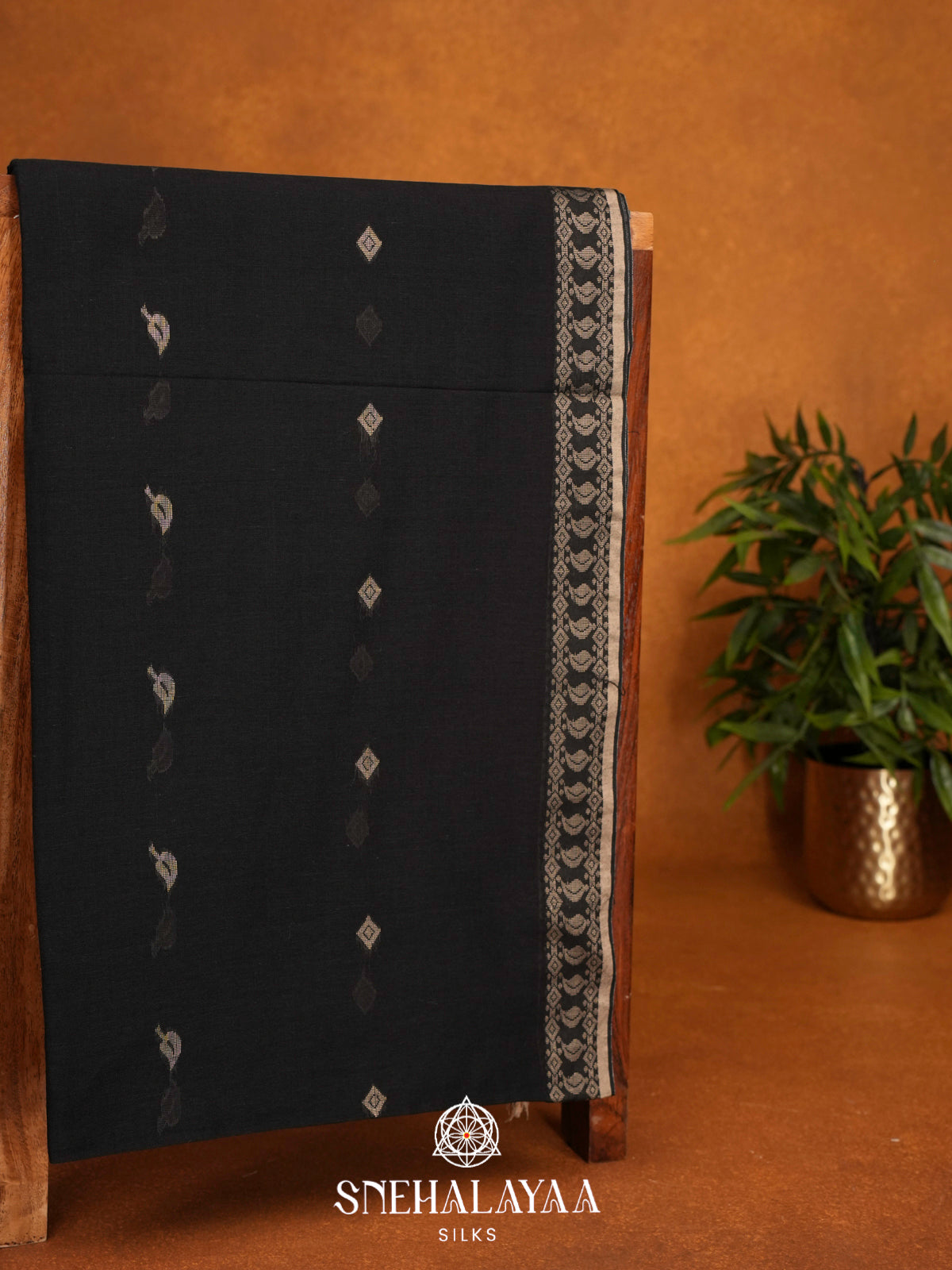 Black Khadi Cotton Saree