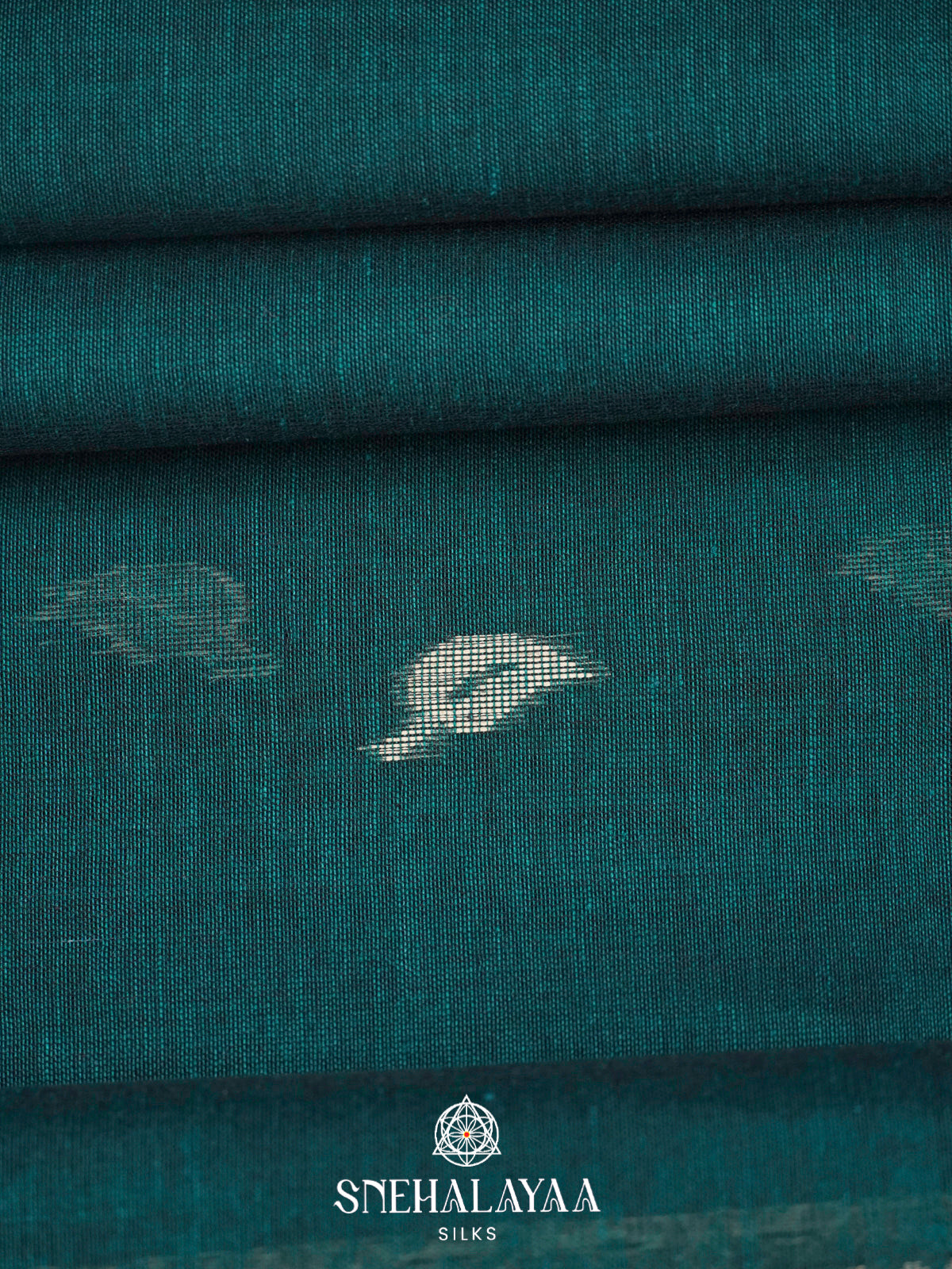 Peacock Blue Khadi Cotton Saree