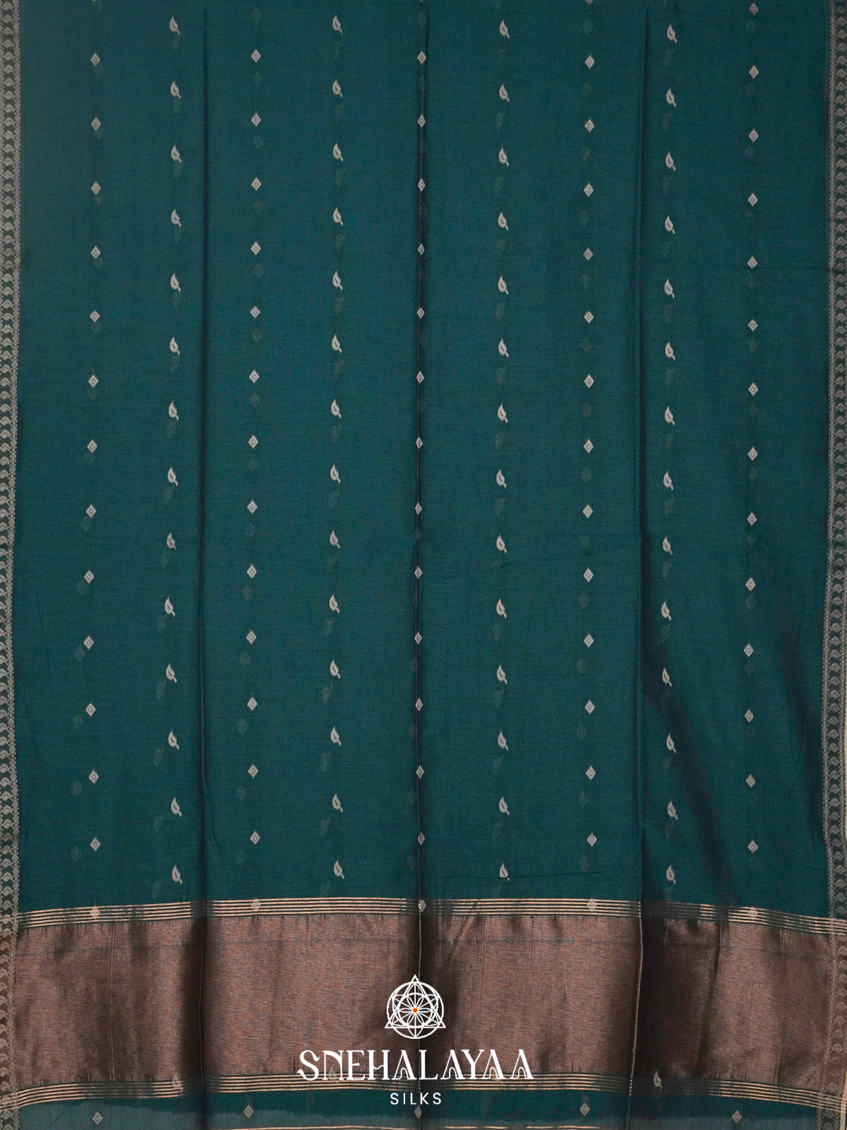 Peacock Blue Khadi Cotton Saree